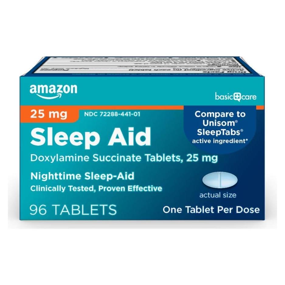 Tabletas para Dormir Amazon Basic Care 25 mg 96 Unidades