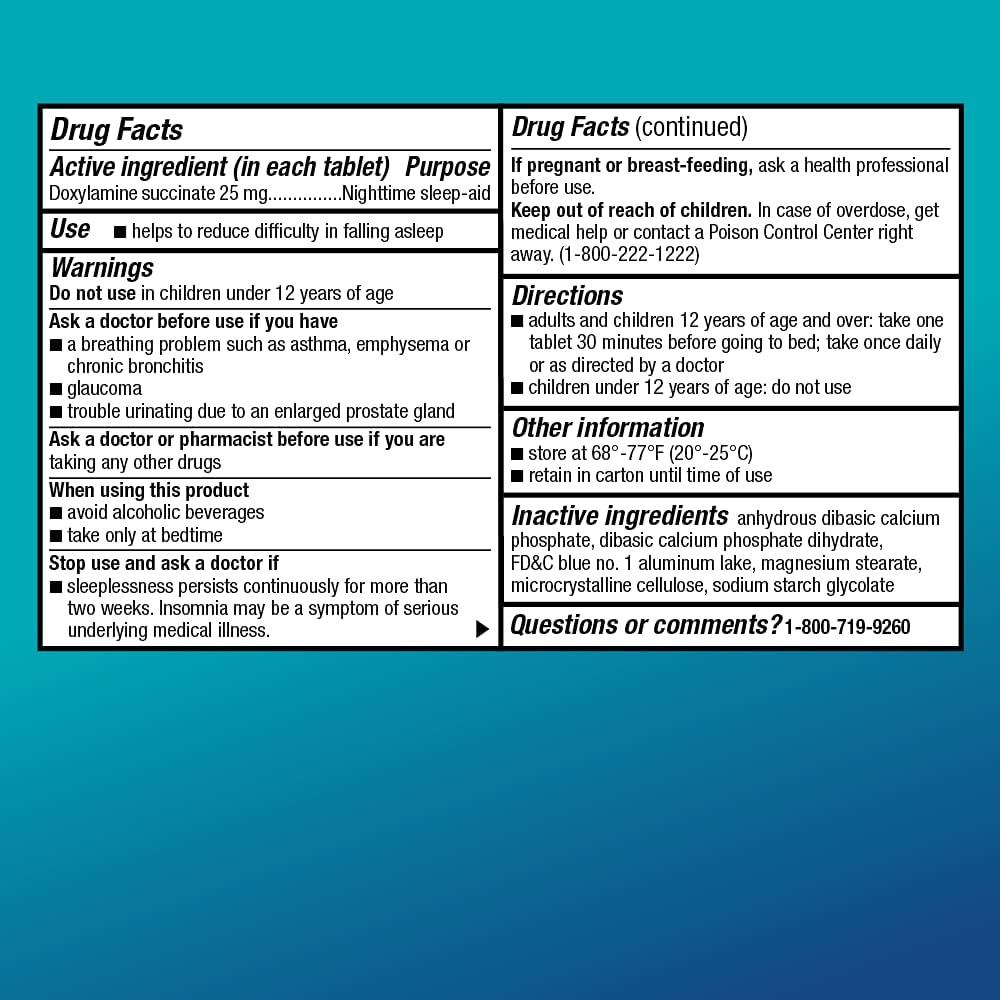 Tabletas para Dormir Amazon Basic Care 25 mg 96 Unidades