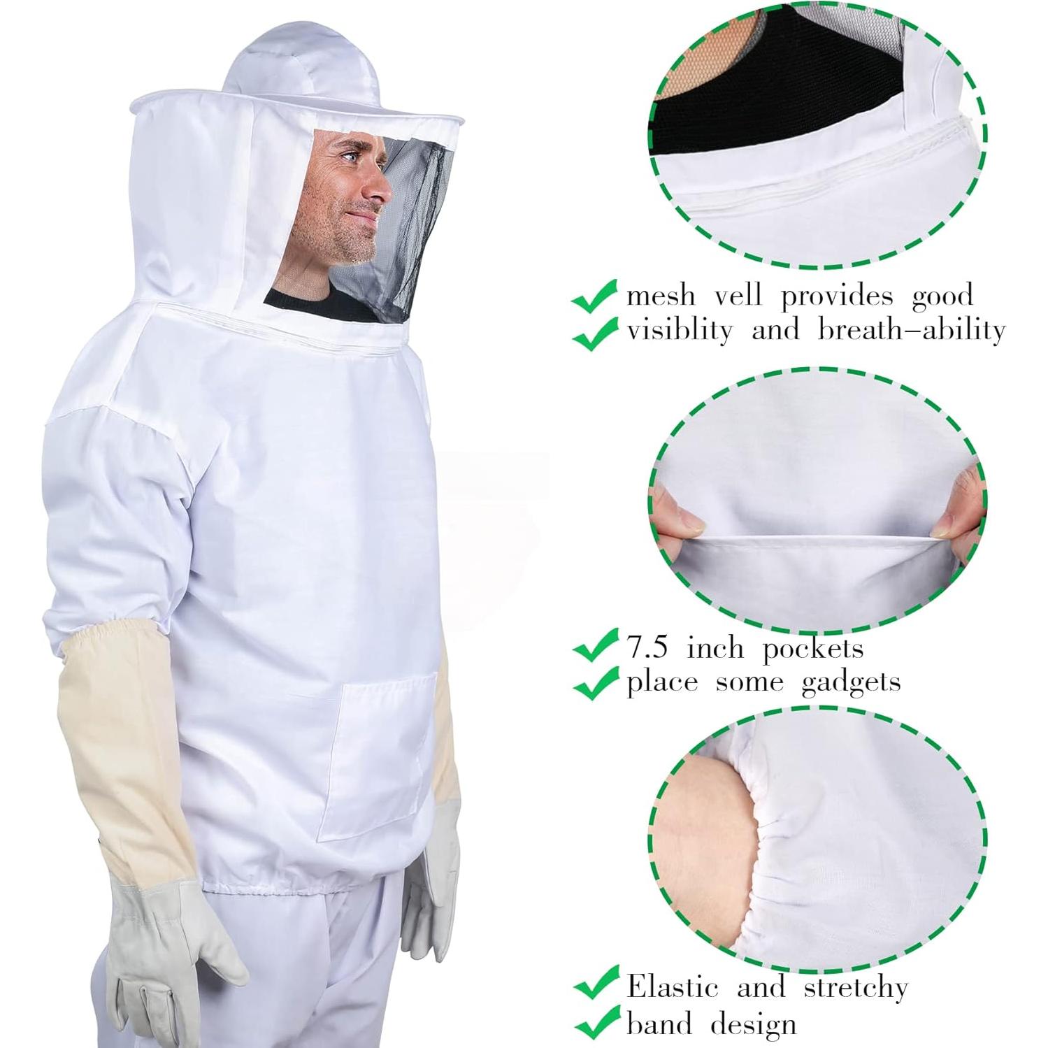 Traje de Apicultor XGUNION Unisex con Chaqueta y Pantalones