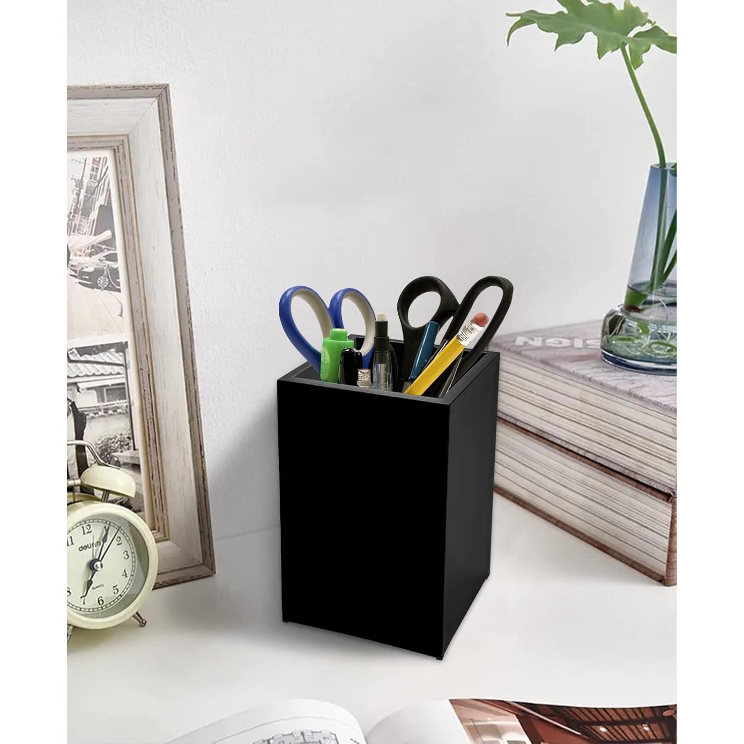 Soporte de Lápiz y Bolígrafos Acrílico Negro Cerpourt - 2 Piezas