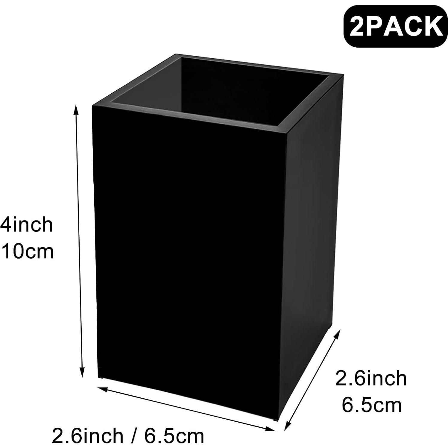 Soporte de Lápiz y Bolígrafos Acrílico Negro Cerpourt - 2 Piezas