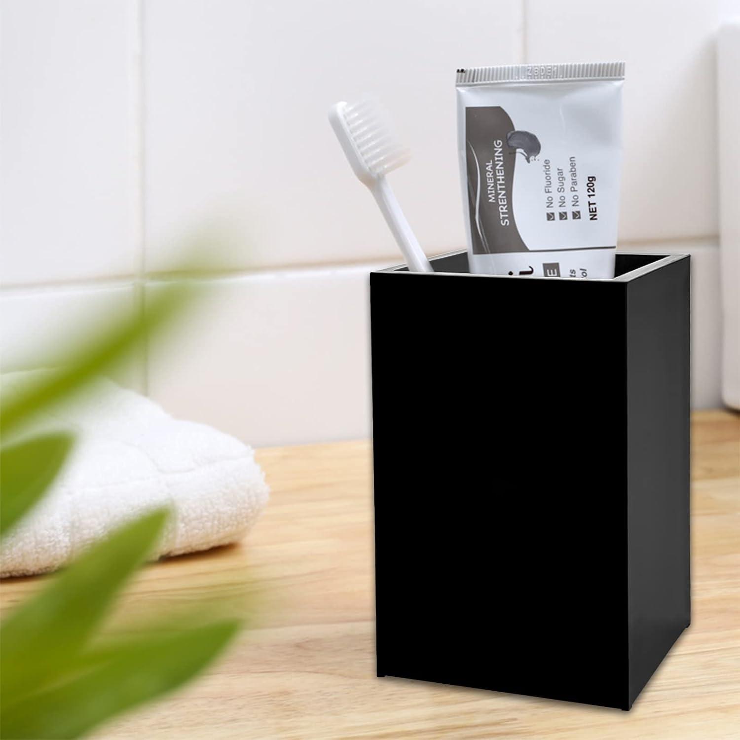 Soporte de Lápiz y Bolígrafos Acrílico Negro Cerpourt - 2 Piezas