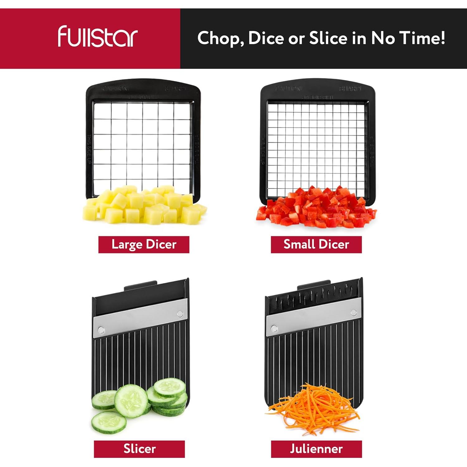Cortador de Verduras 4 en 1 Fullstar Negro - Rallador y Mandolina