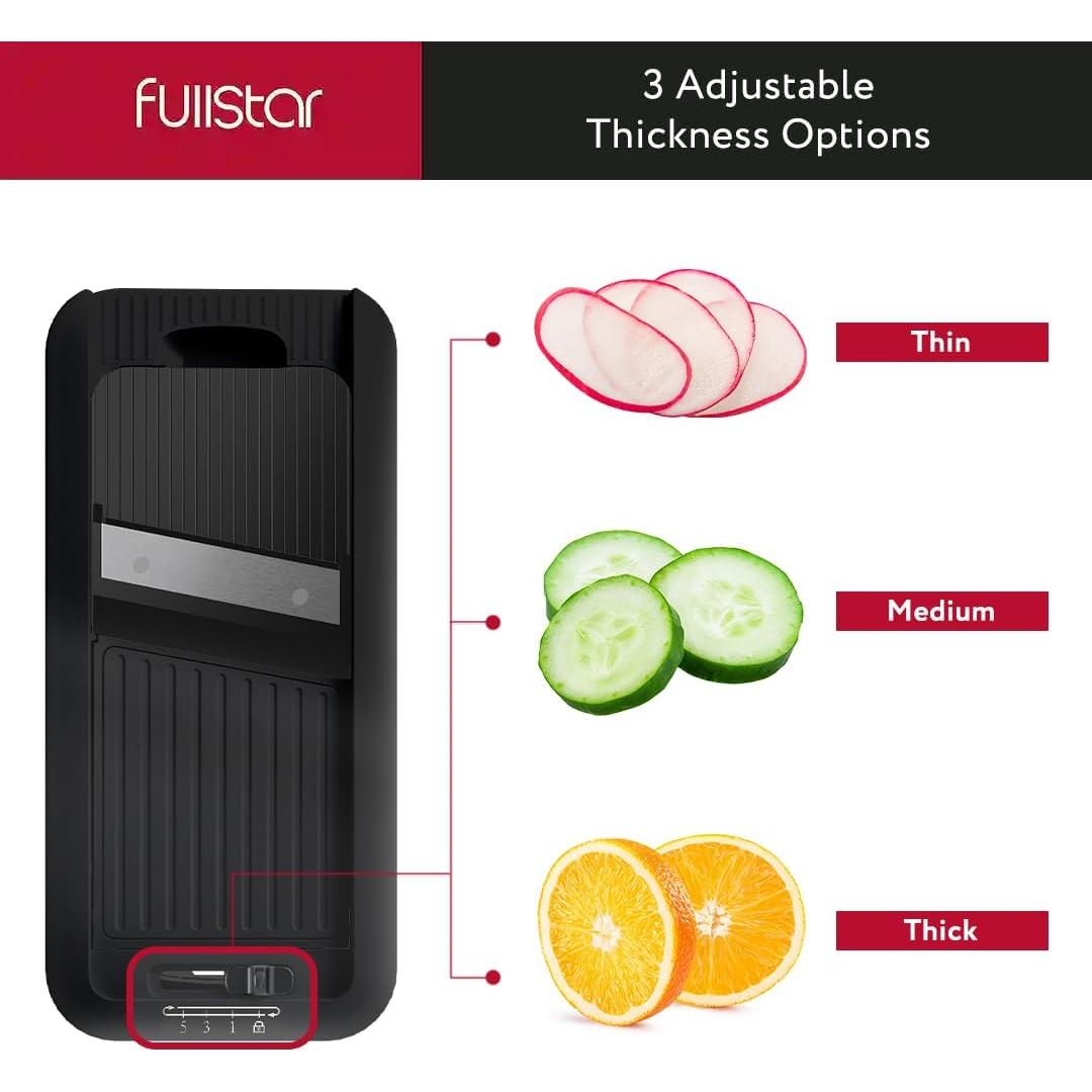 Cortador de Verduras 4 en 1 Fullstar Negro - Rallador y Mandolina