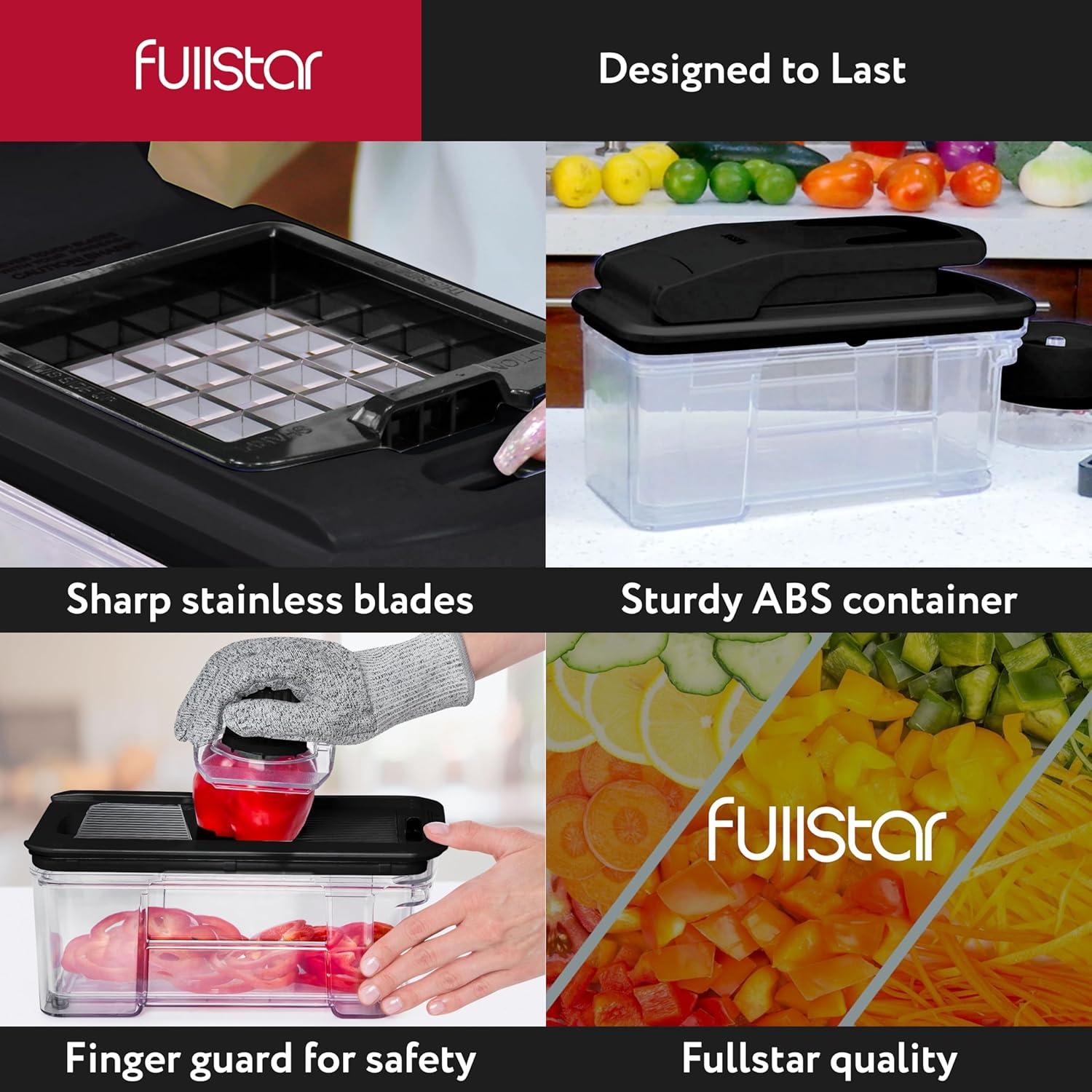 Cortador de Verduras 4 en 1 Fullstar Negro - Rallador y Mandolina