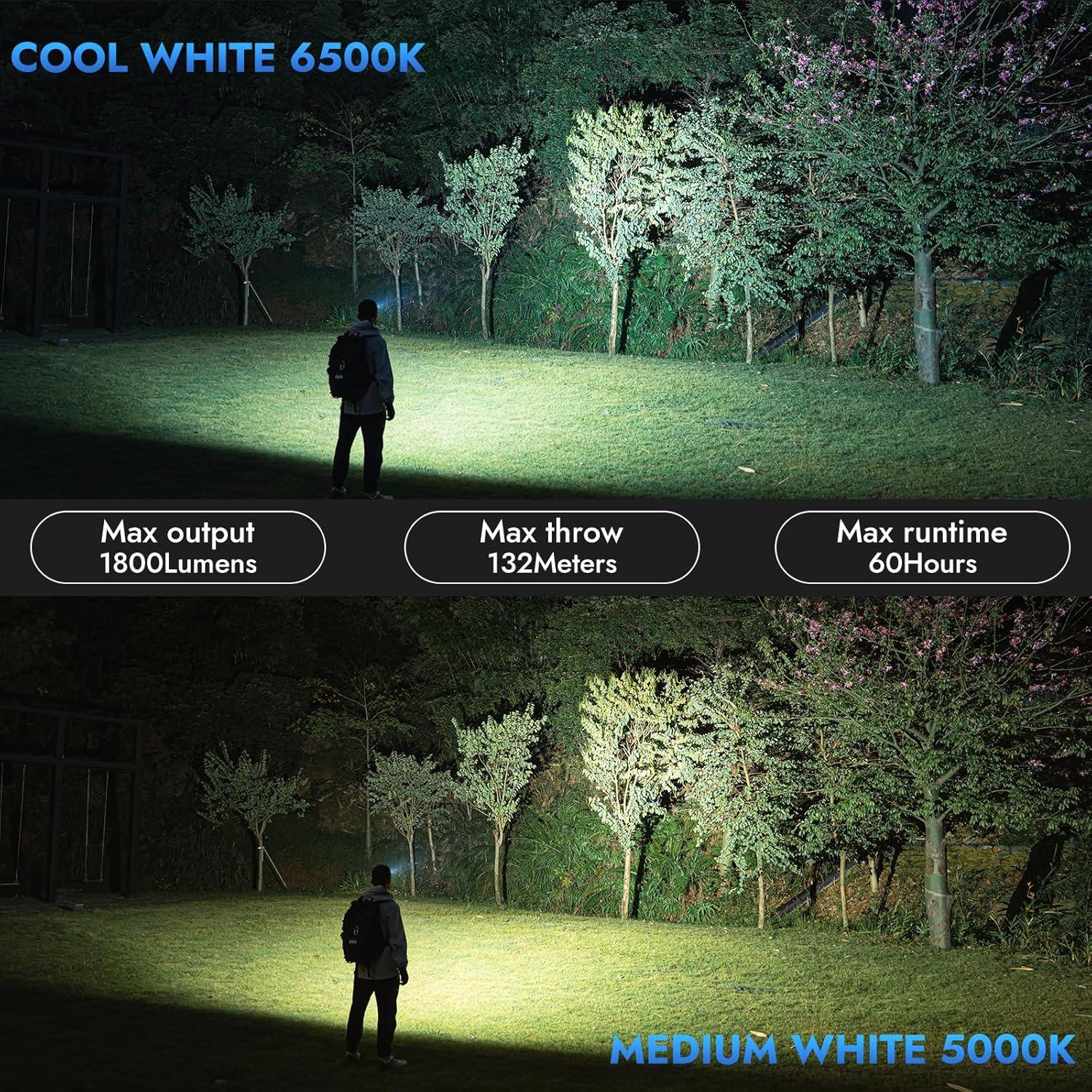 Linterna EDC WUBEN E7 1800 Lúmenes Recargable IP68 Caqui