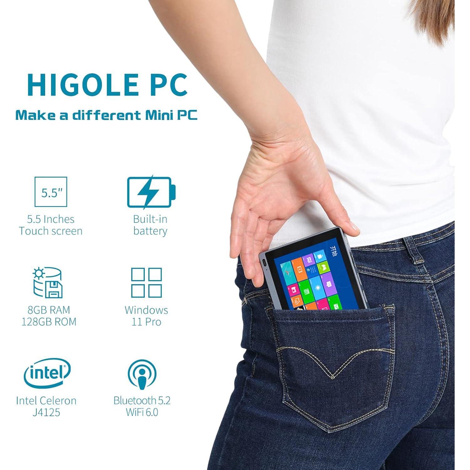 Mini PC HIGOLE F11 PRO, Celeron J4125, 8GB RAM, 128GB eMMC