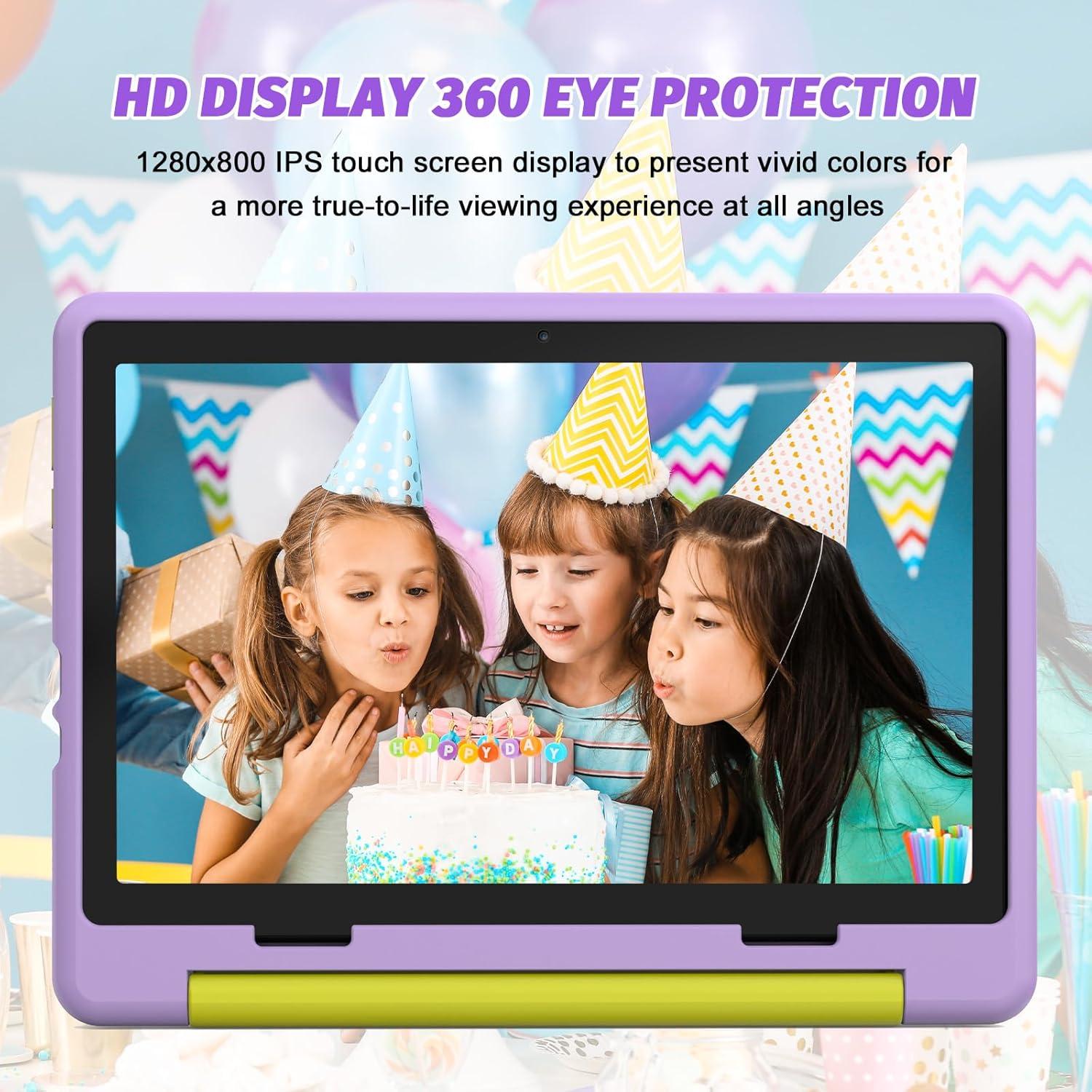 Tableta URAO 10" Android 14 para Niños 64GB con Funda