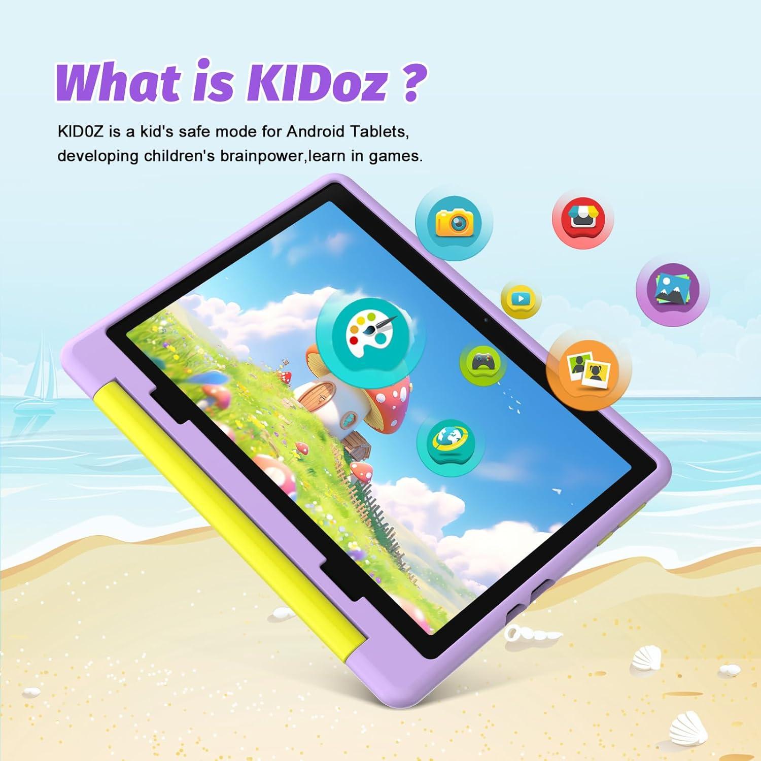 Tableta URAO 10" Android 14 para Niños 64GB con Funda