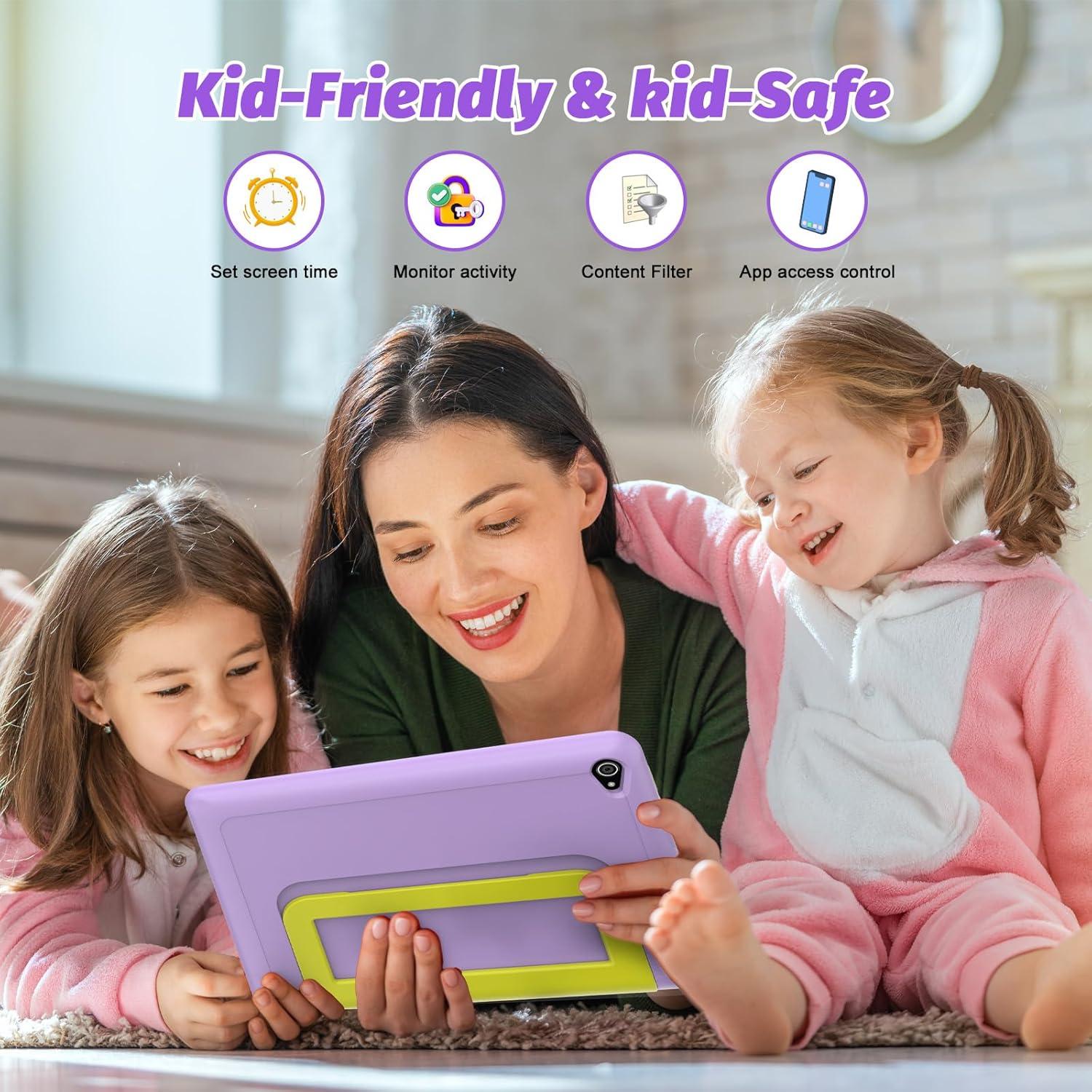 Tableta URAO 10" Android 14 para Niños 64GB con Funda