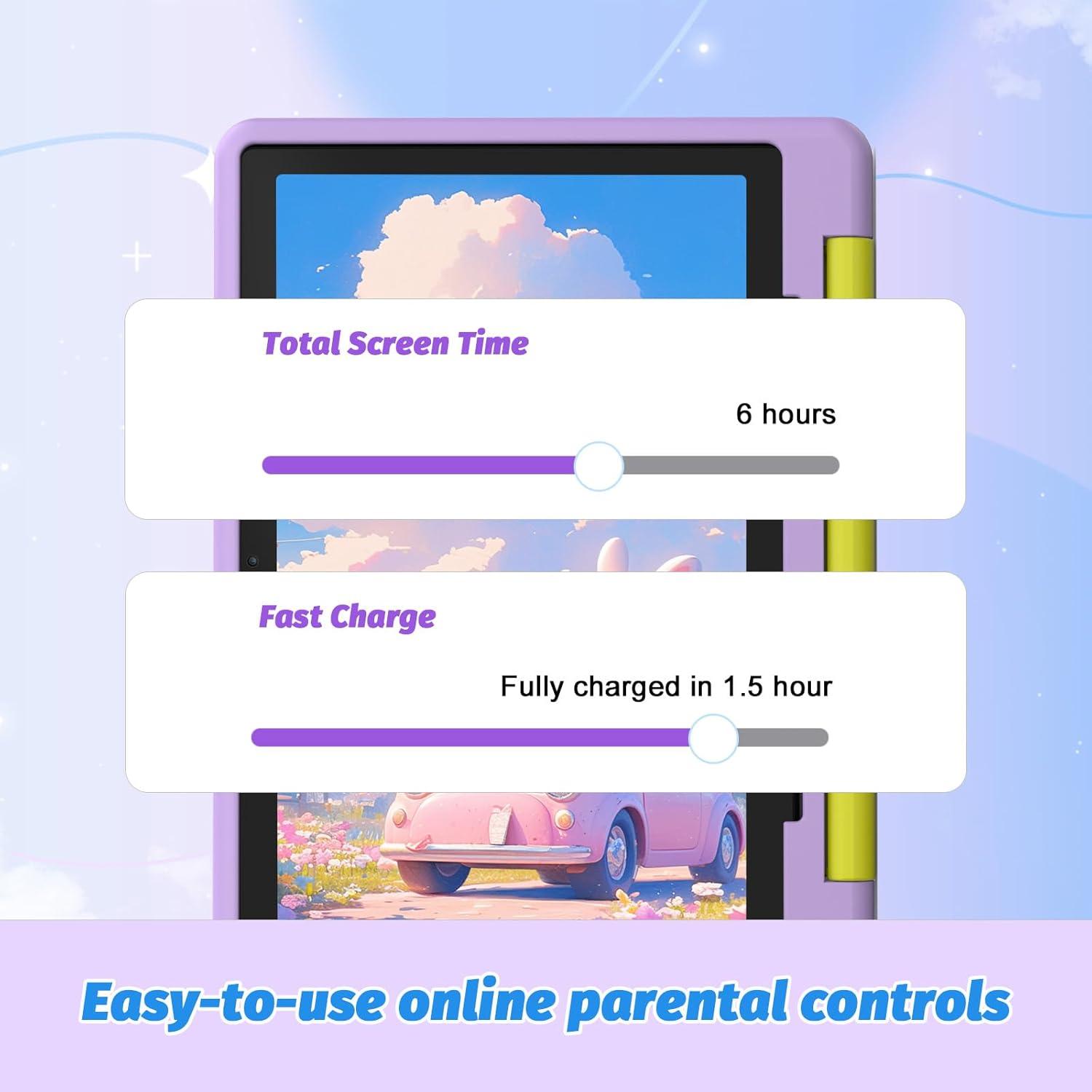 Tableta URAO 10" Android 14 para Niños 64GB con Funda