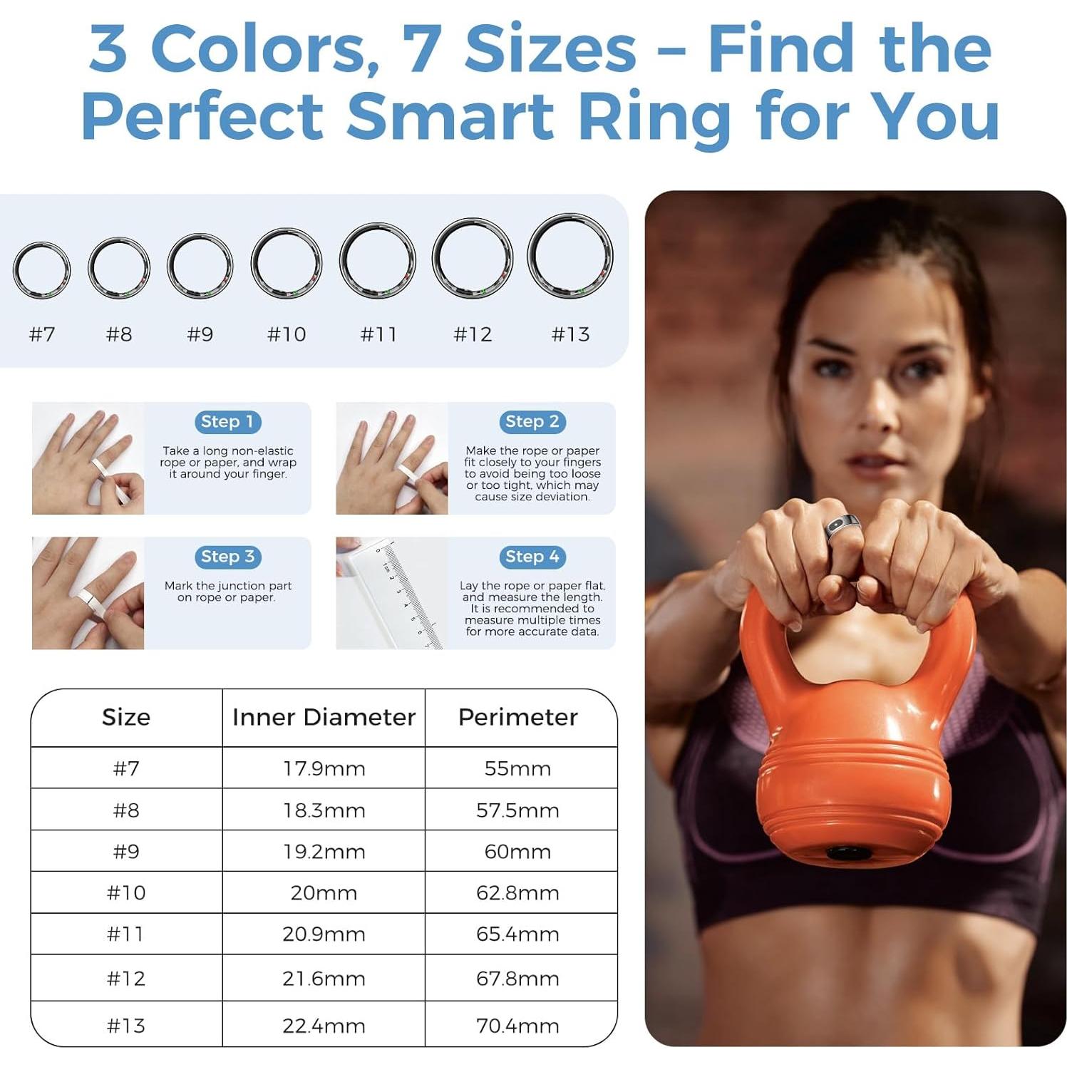 Anillo Inteligente Hugrow R08 Plata 7 - Control Gestos y Sueño