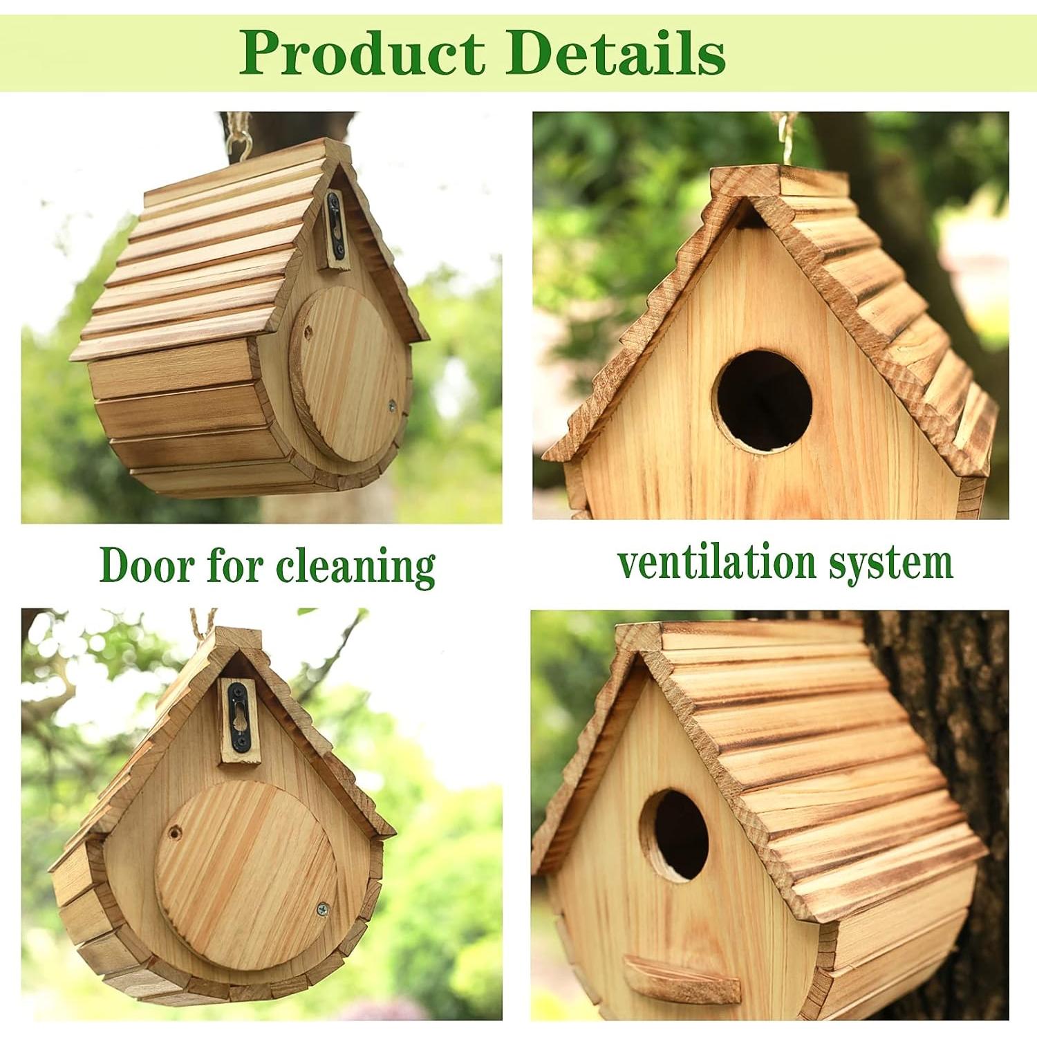 Casa de Pájaros STARSWR de Madera Colgante 17.5x15cm