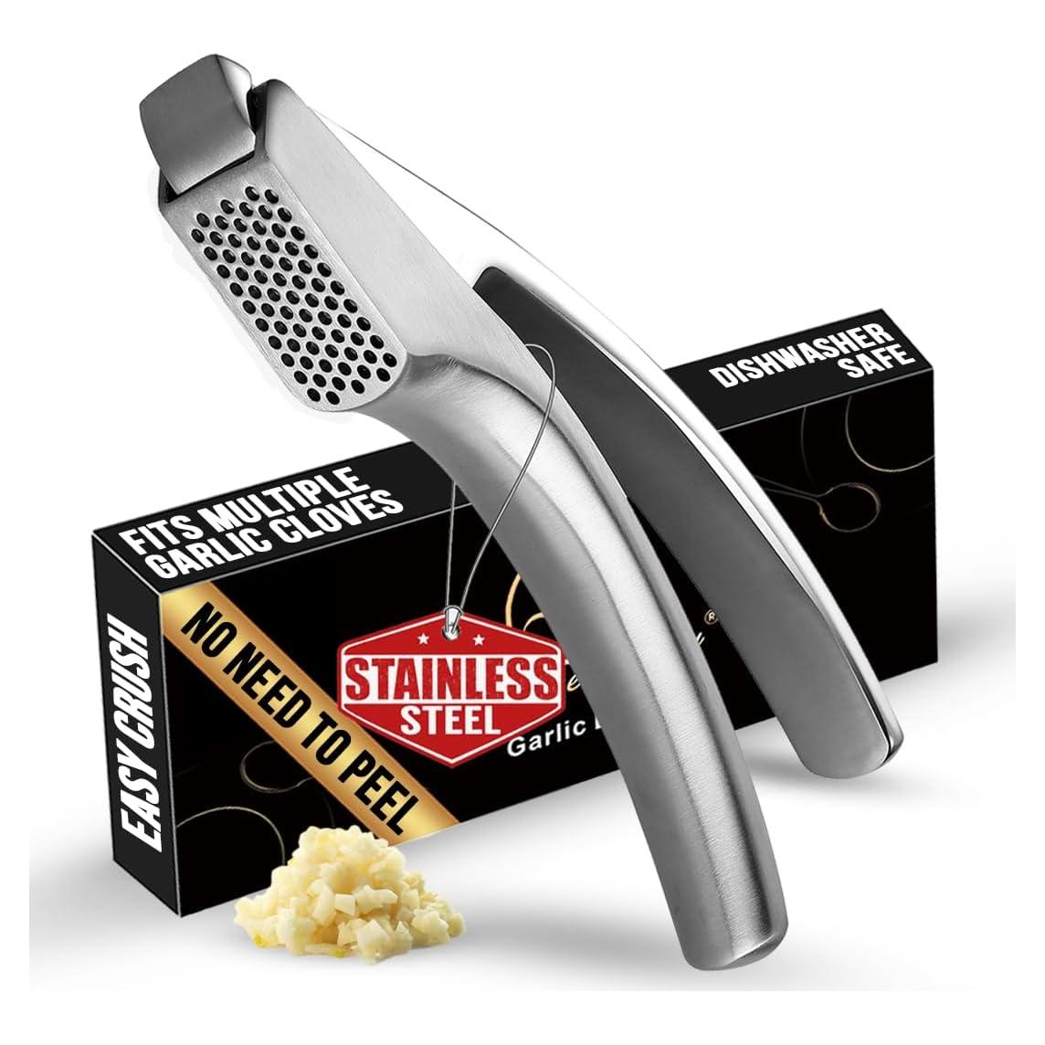 Prensa de Ajo Gourmet Easy Acero Inoxidable Picado Fino
