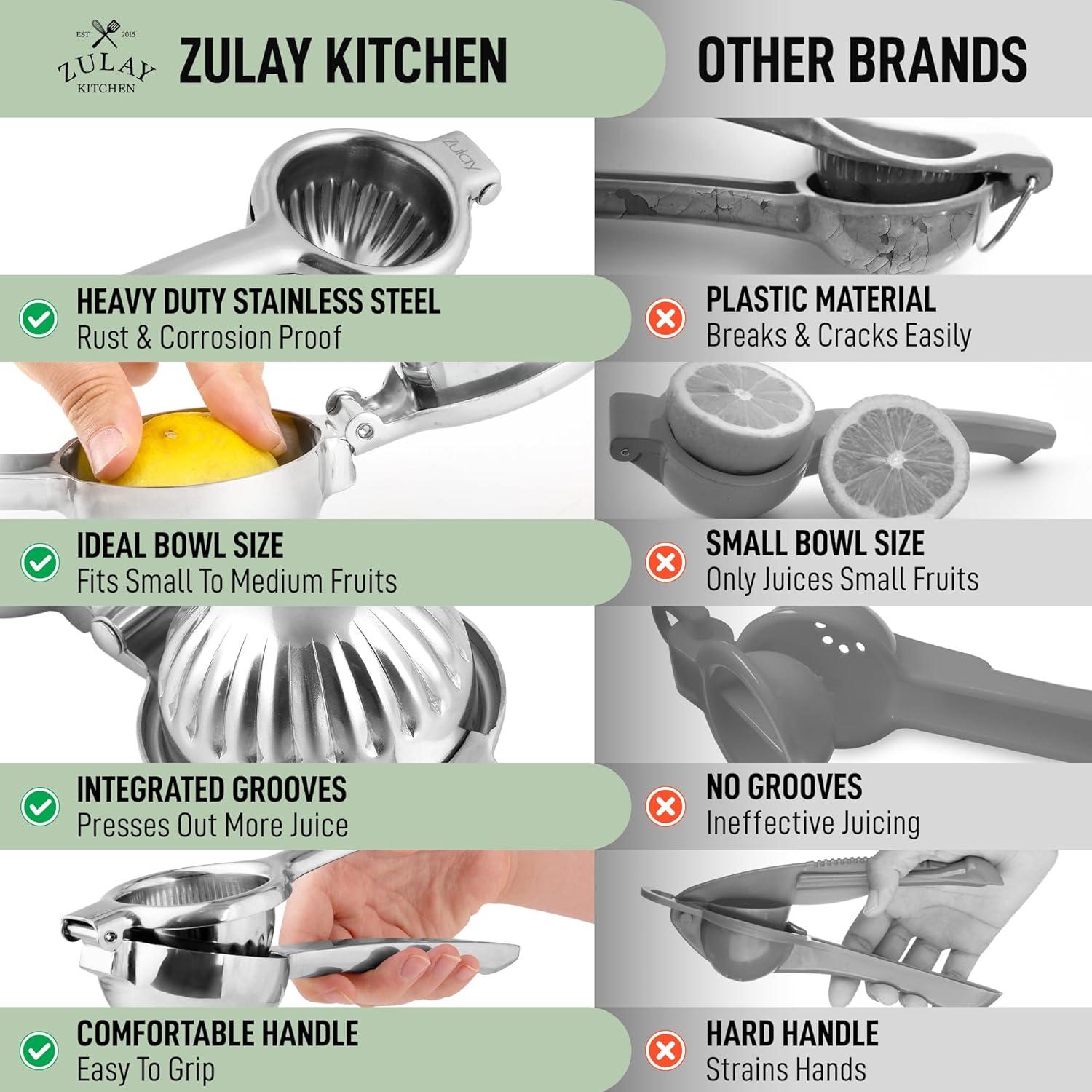 Exprimidor de Limón Manual Zulay Kitchen Acero Inoxidable 0.5L