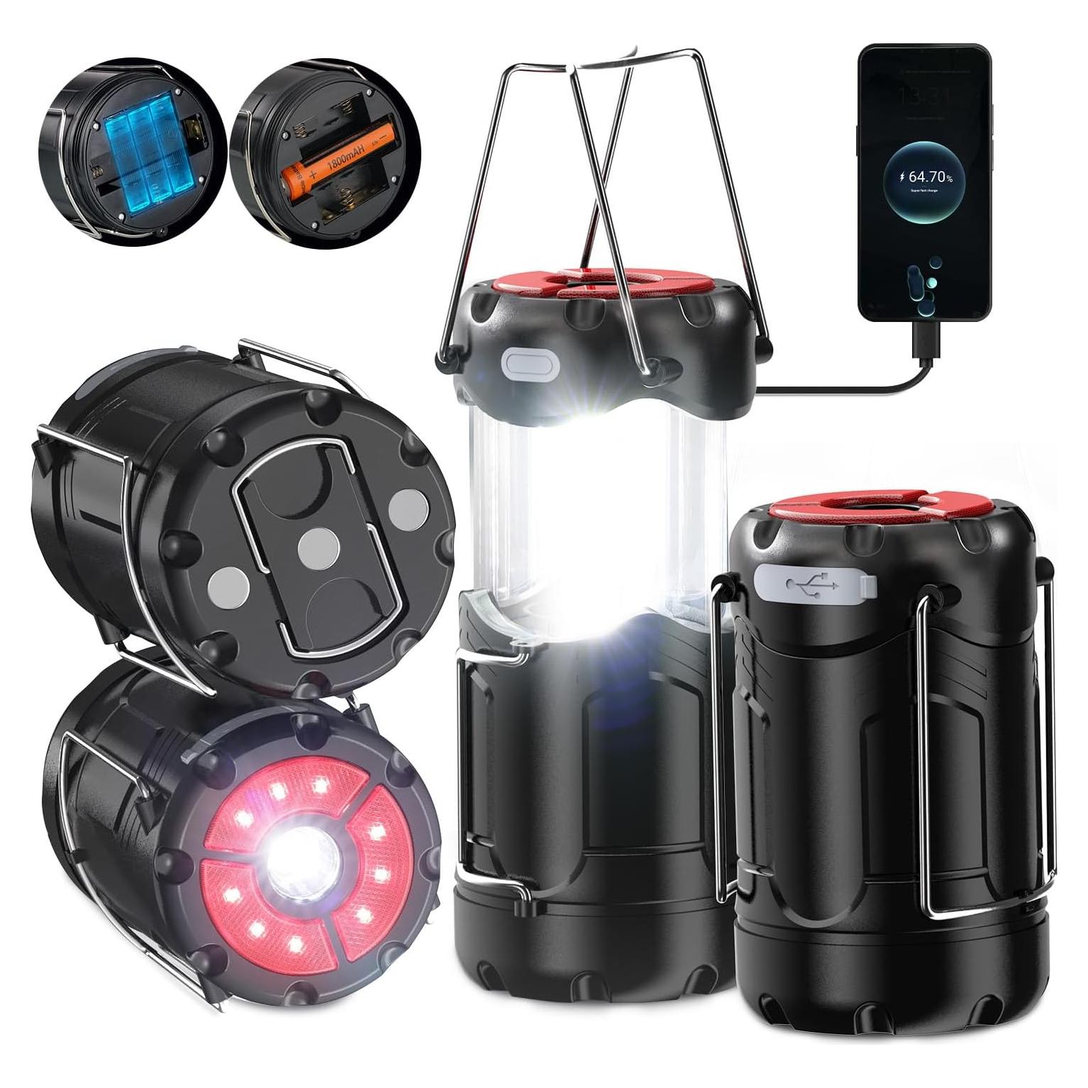 Paquete de 4 Linternas LED Plegables Consciot 300 Lúmenes