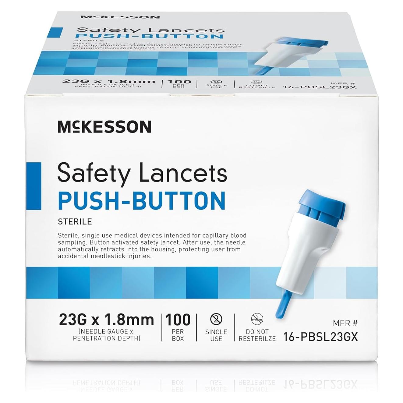 Lancetas McKesson 100 Unidades 23G para Diabetes