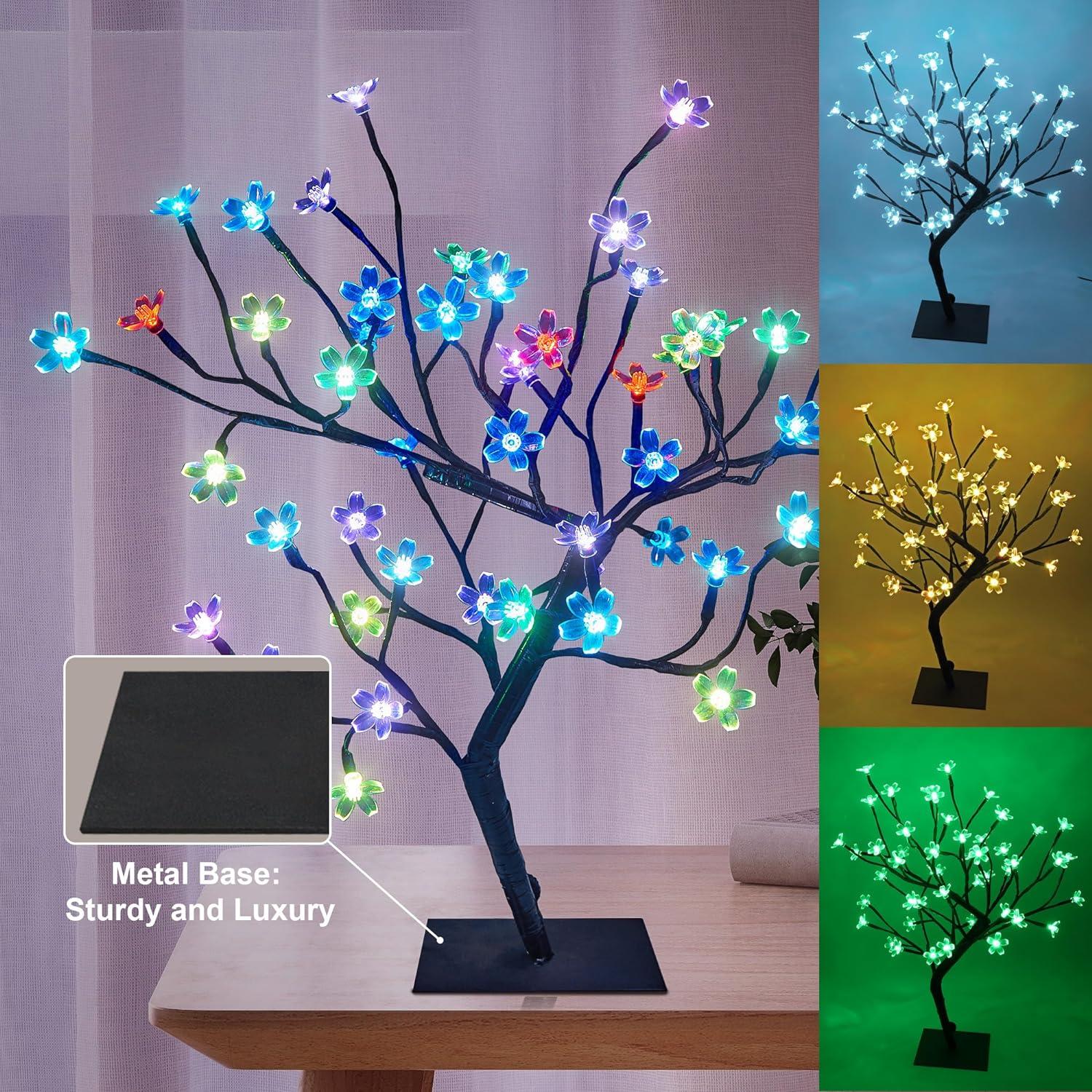 LIGHTSHARE Bonsai Cerezo 45.72 cm 48 Luces LED RGB Control Remoto