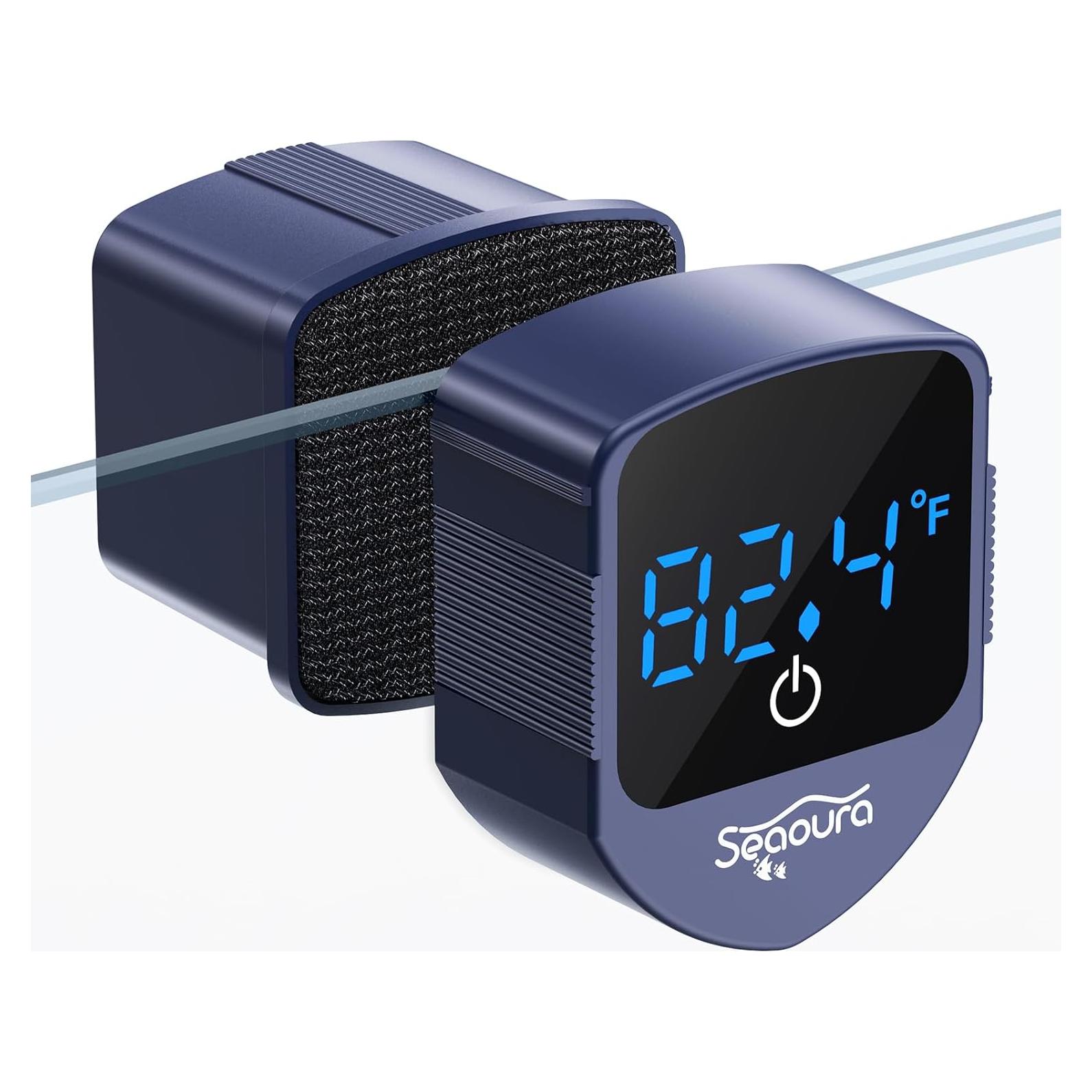 Limpiador Magnético Acuarios SEAOURA SR-520 con Termómetro