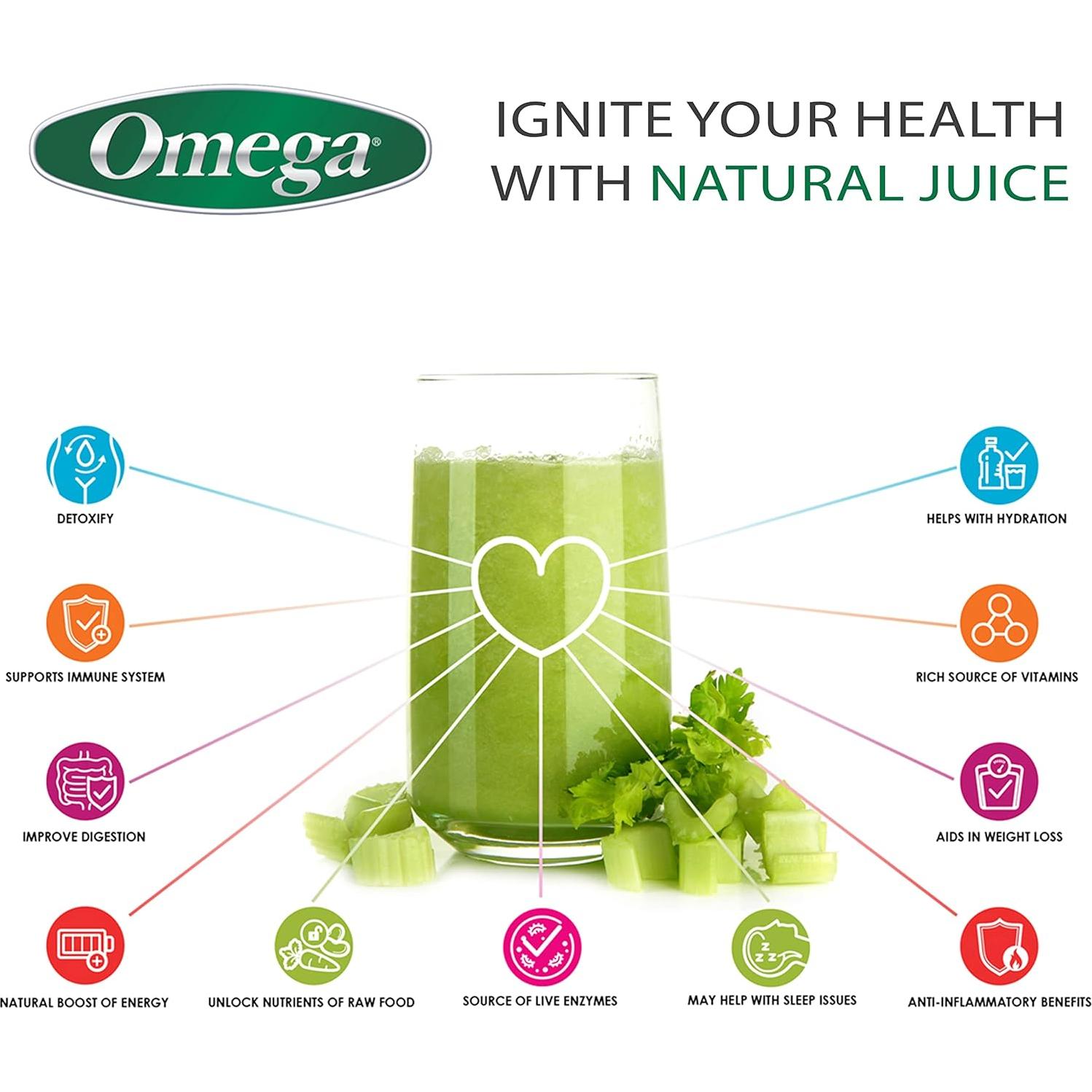 Extractor de Jugo Masticador Omega MM900HDS 200W Plata