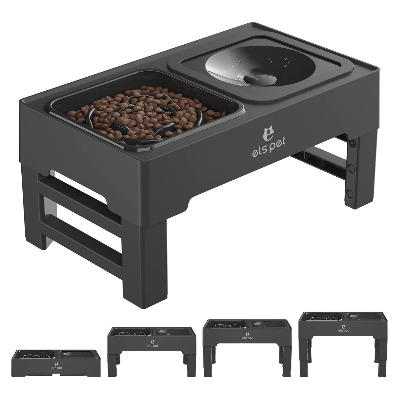 Cuencos Elevados para Perros ELS PET Ajustables 8.6-28.7 cm