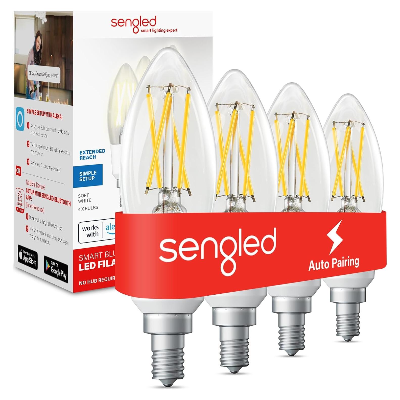 Bombilla Inteligente Sengled E12, 4 Bombillas LED 2700K