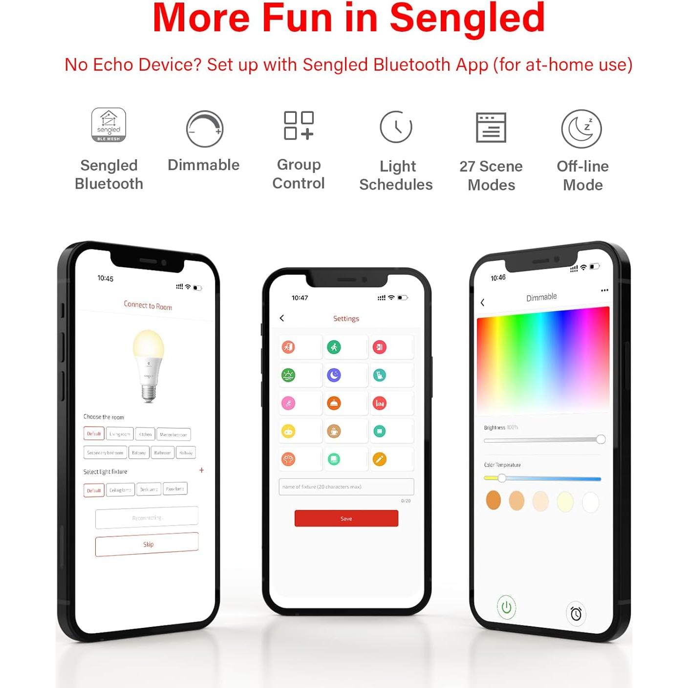 Bombilla Inteligente Sengled E12, 4 Bombillas LED 2700K