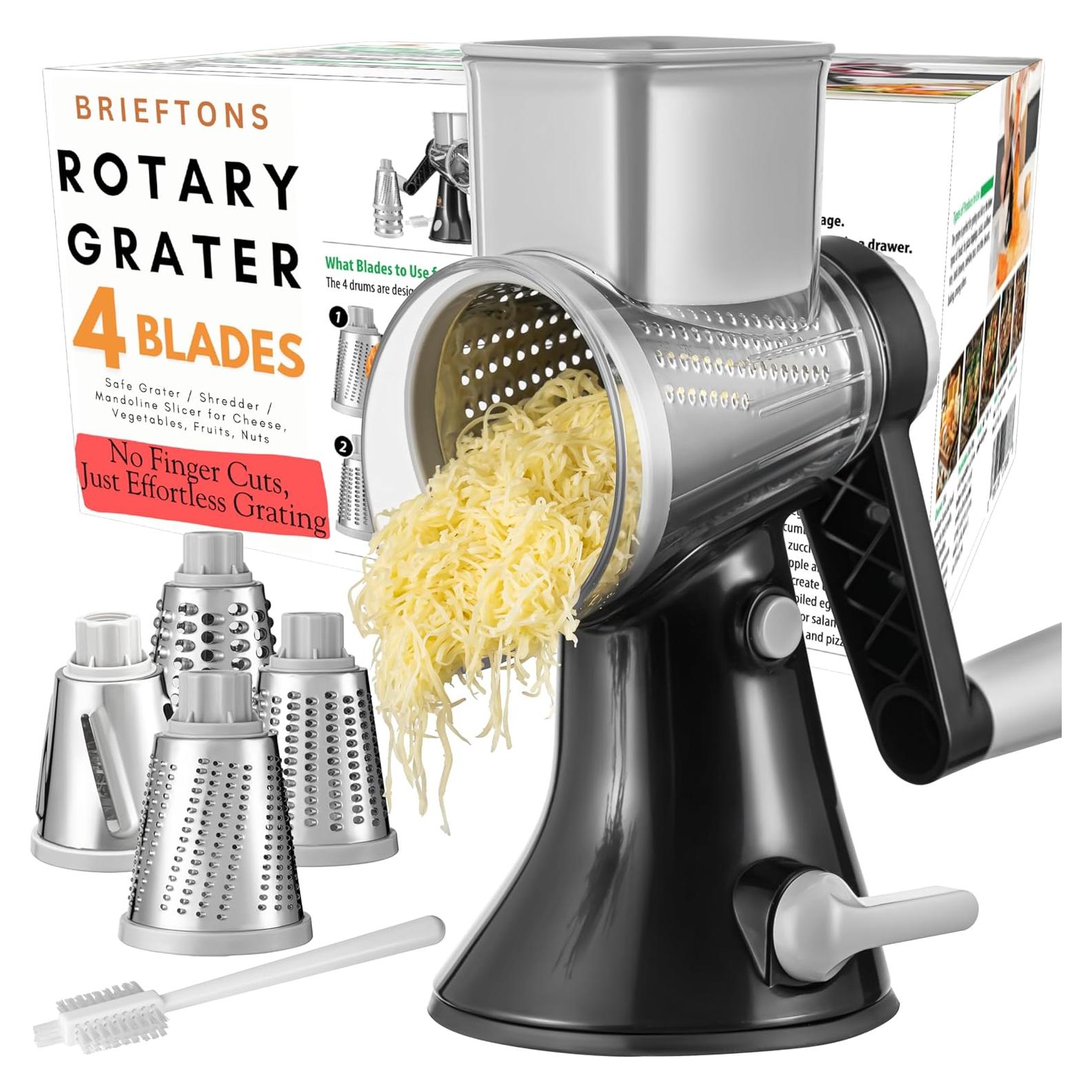 Rallador de Queso Brieftons 4 Cuchillas Acero Inoxidable