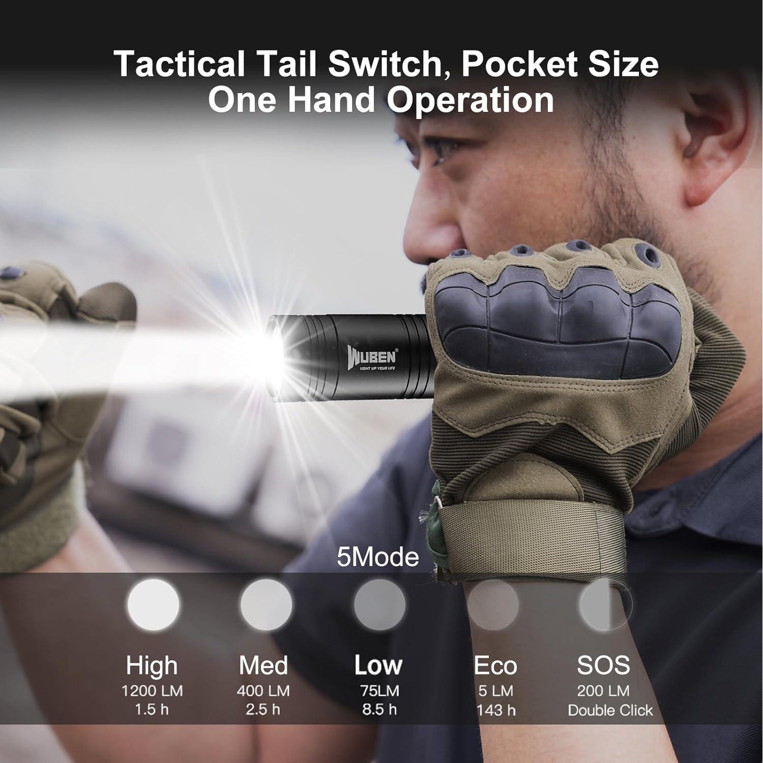 Linterna Recargable WUBEN L50 LED 1200 Lúmenes IP68 Compacta