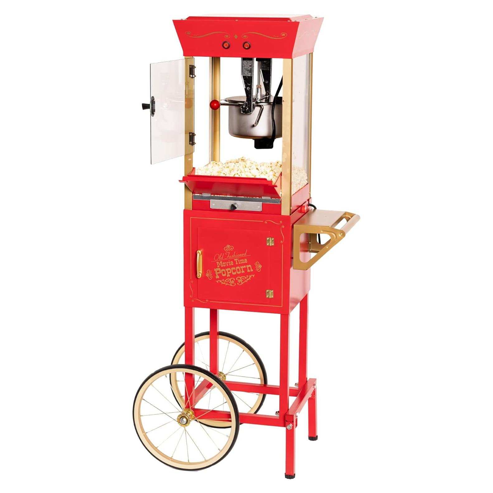 Máquina de Hacer Palomitas Nostalgia 8 Oz Carrito Vintage Rojo