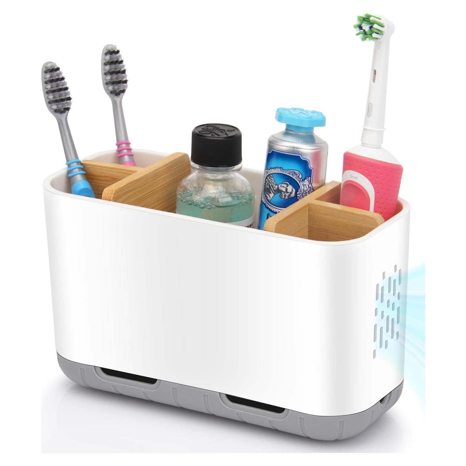 Soporte de Bambú para Cepillos de Dientes GFWARE Blanco