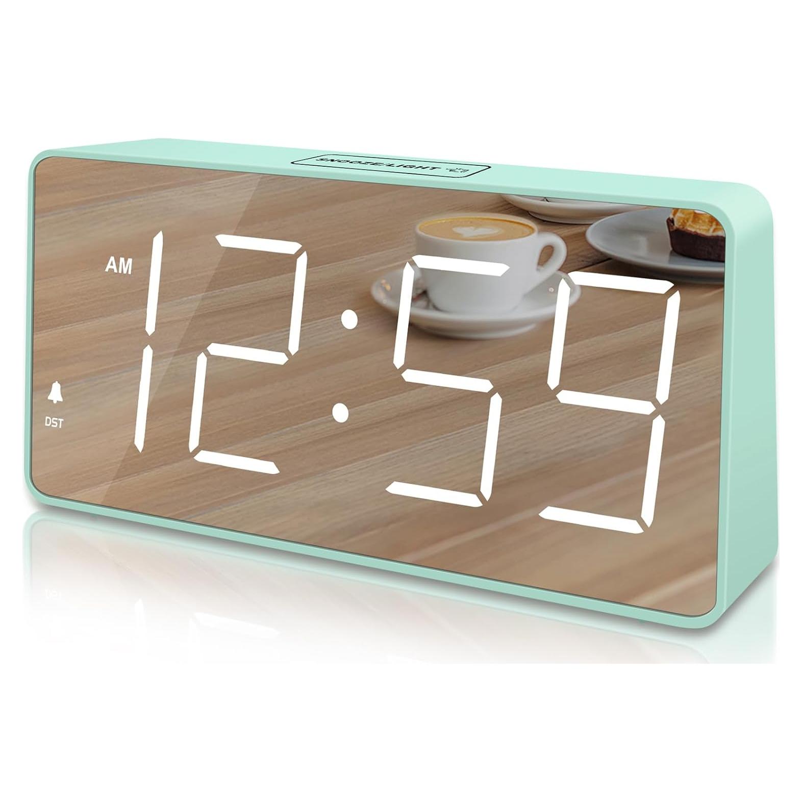 Reloj Despertador Digital Peakeep con Pantalla Espejo 17.8x8.4cm