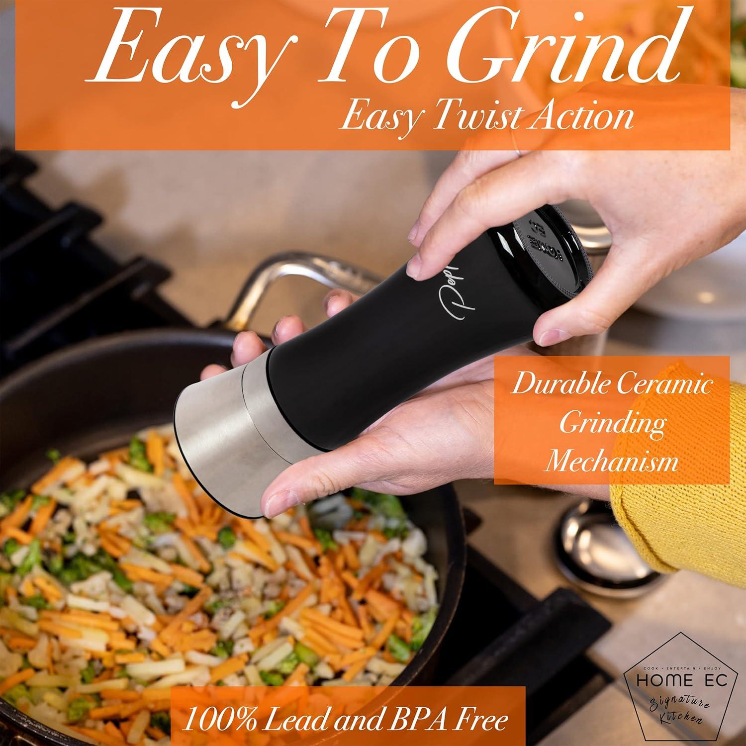 Juego de Molinillos de Sal y Pimienta HOME EC 2pk Acero Inoxidable