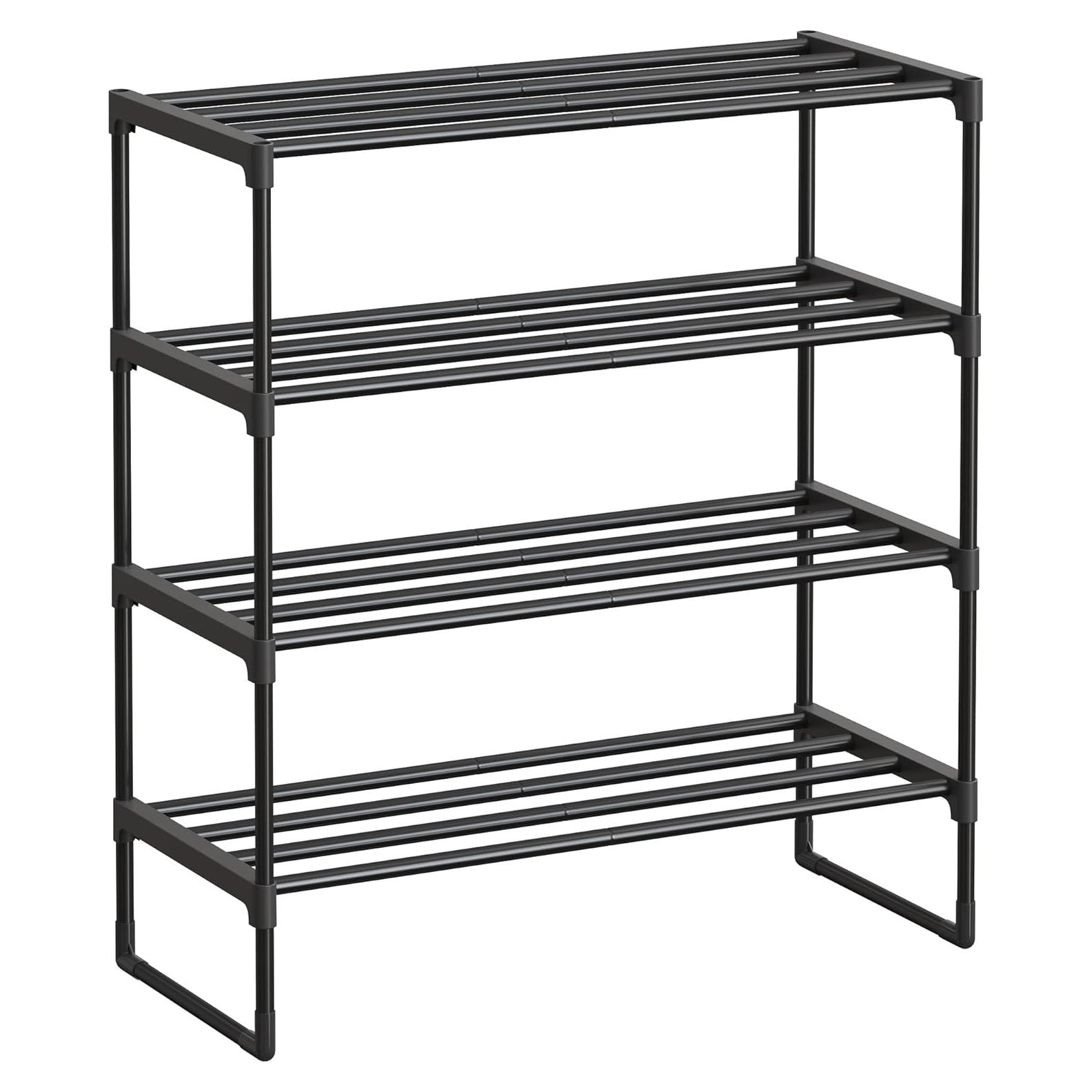 Estante para Zapatos SONGMICS 4 Niveles Metal Negro 30x68x75cm