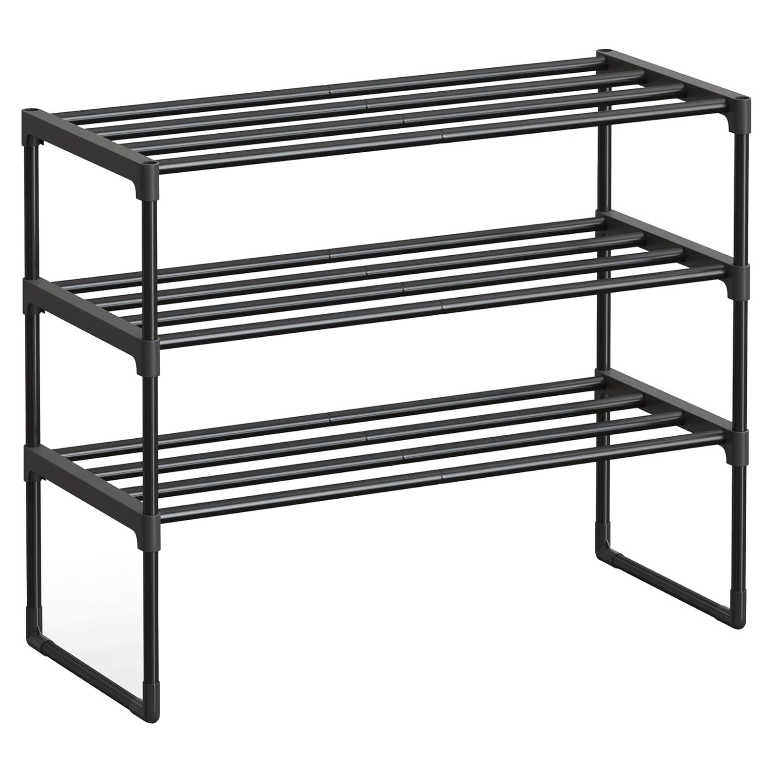 Estante para Zapatos SONGMICS 3 Niveles Metal Negro 30x68x55 cm