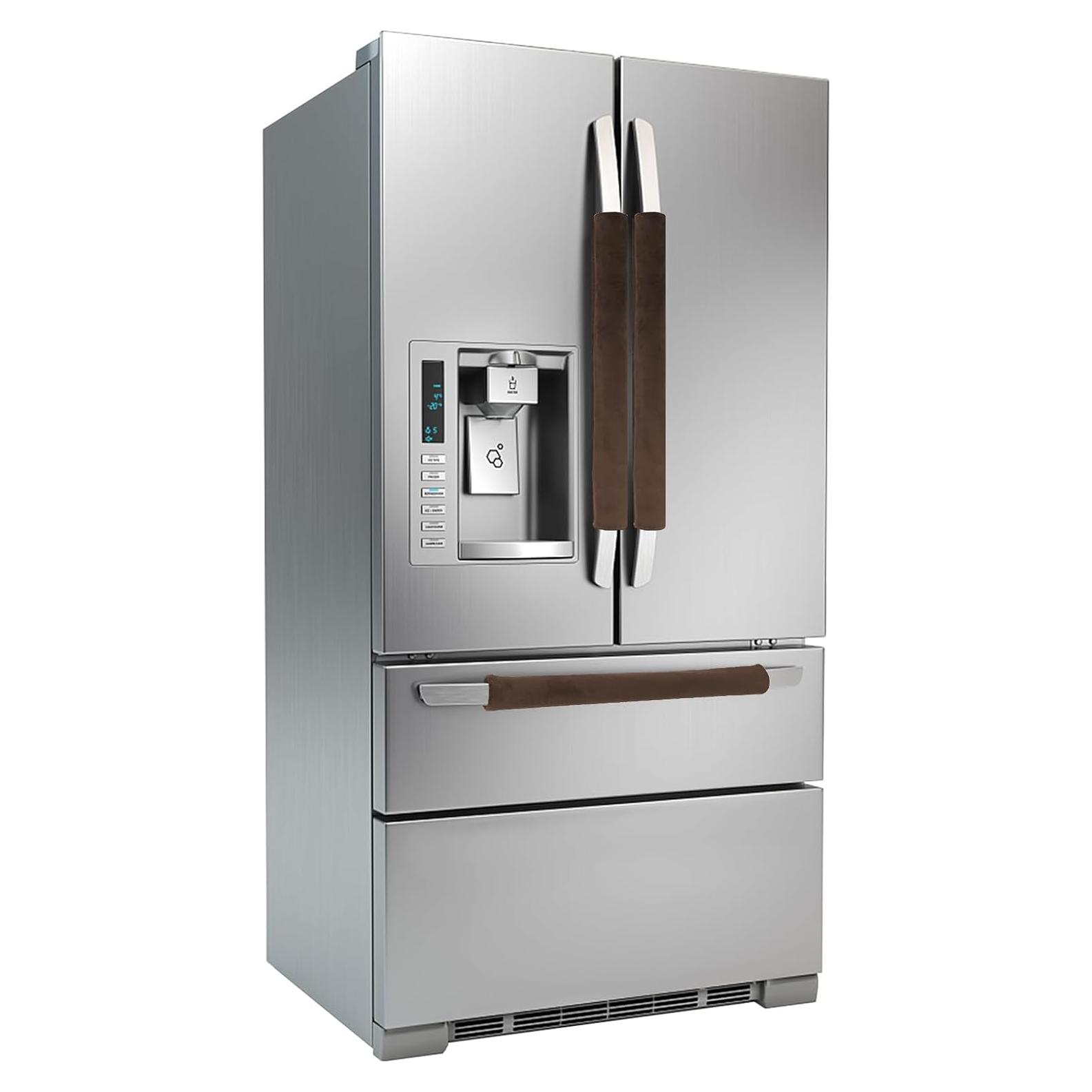 Cubiertas de Manijas de Refrigerador Daixers 3PCS Terciopelo Marrón