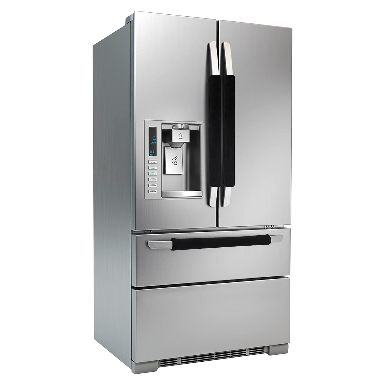 Cubiertas de Mango de Puerta de Refrigerador Daixers 3 Unidades Terciopelo Negro