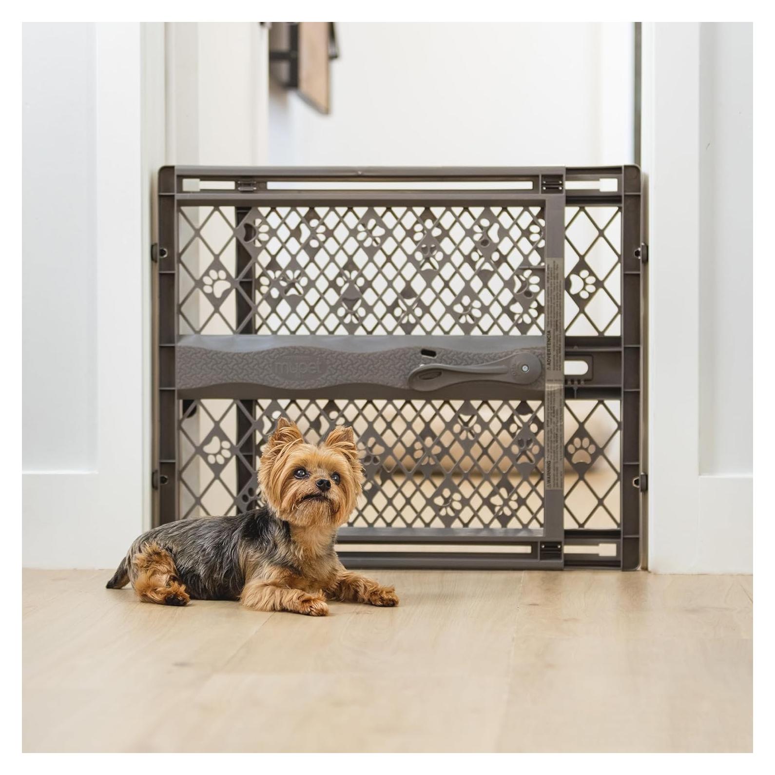 Puerta Portátil para Mascotas North States 66-102 cm Gris Piedra