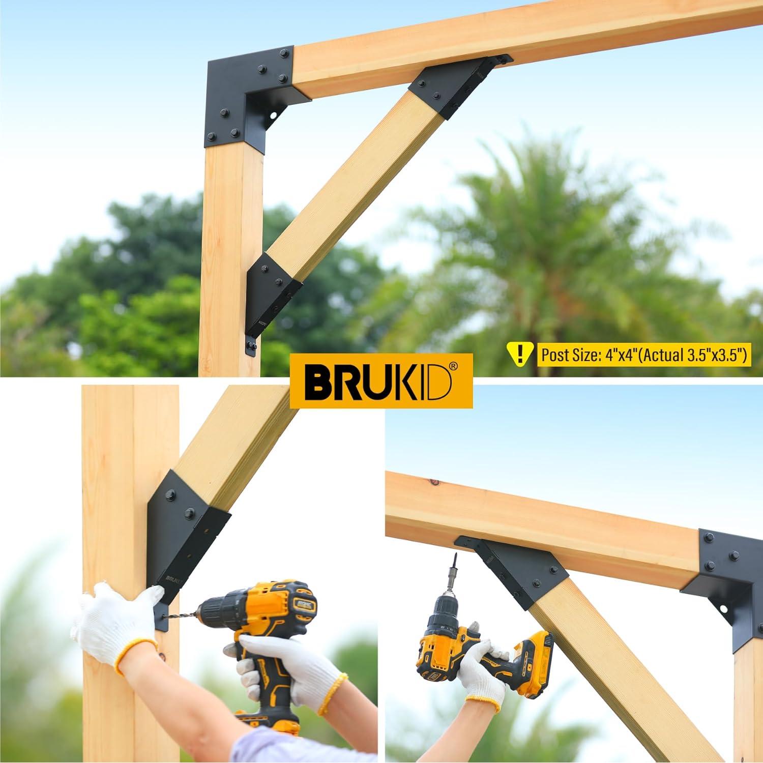 Soporte de Ángulo 45° Brukid para Madera 2x4 - 4 Piezas