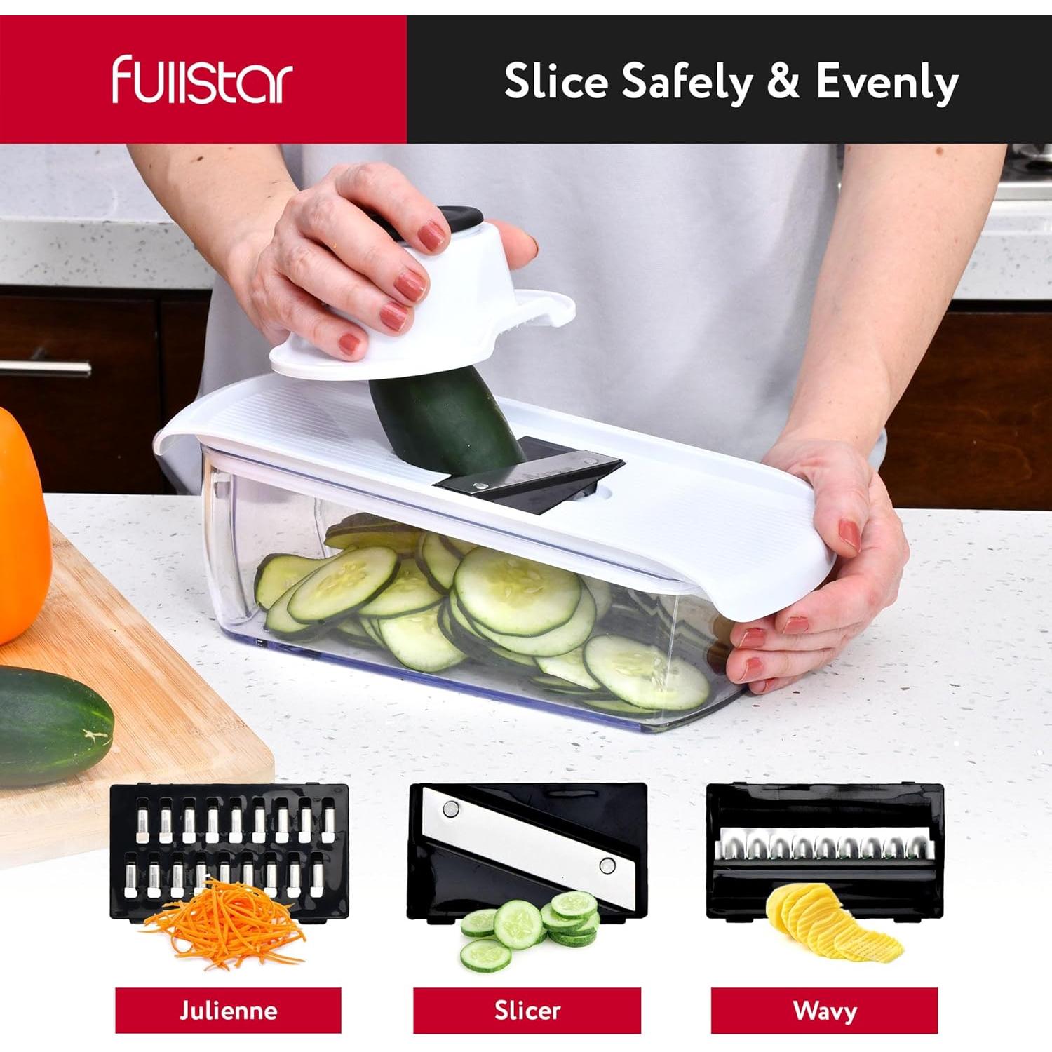 Cortador de Verduras Fullstar 8 en 1 Blanco - Acero Inoxidable