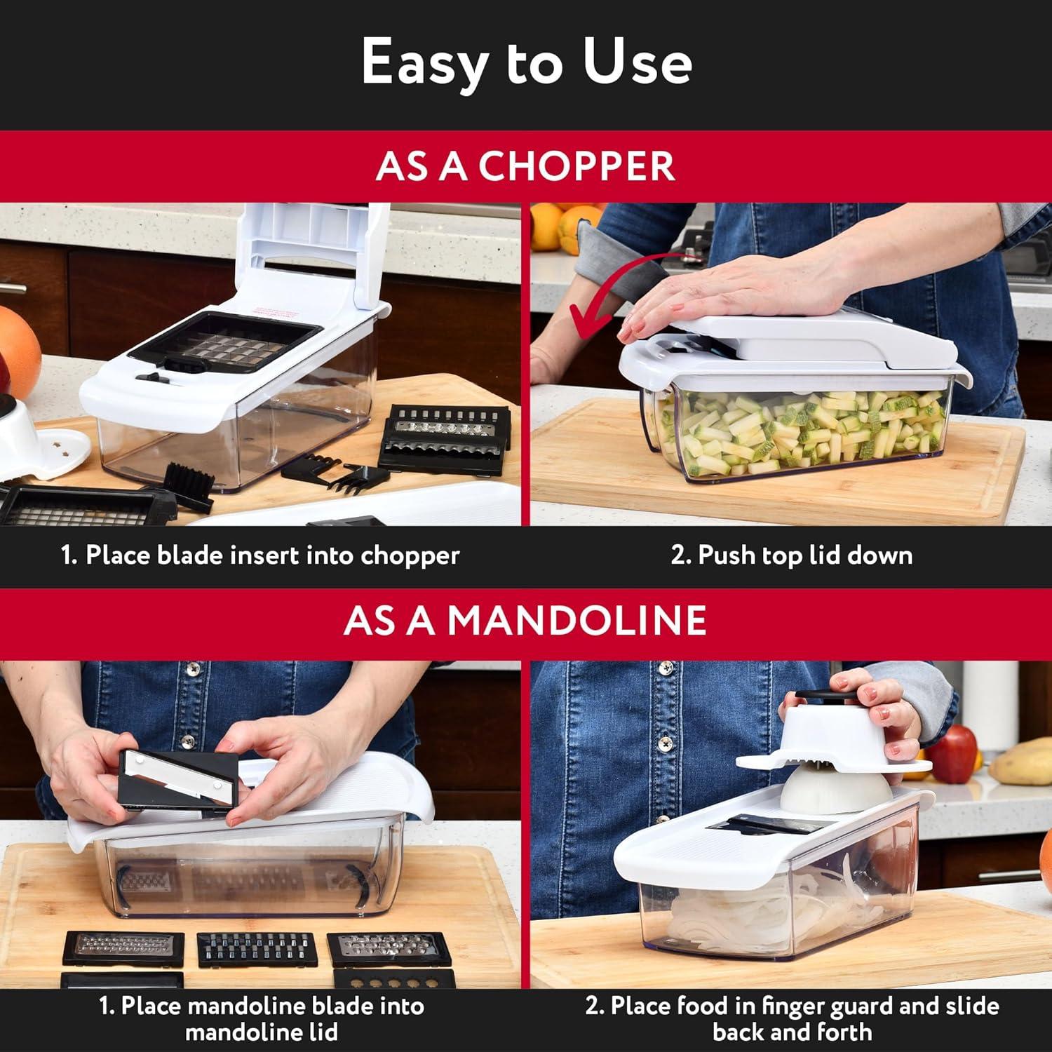 Cortador de Verduras Fullstar 8 en 1 Blanco - Acero Inoxidable