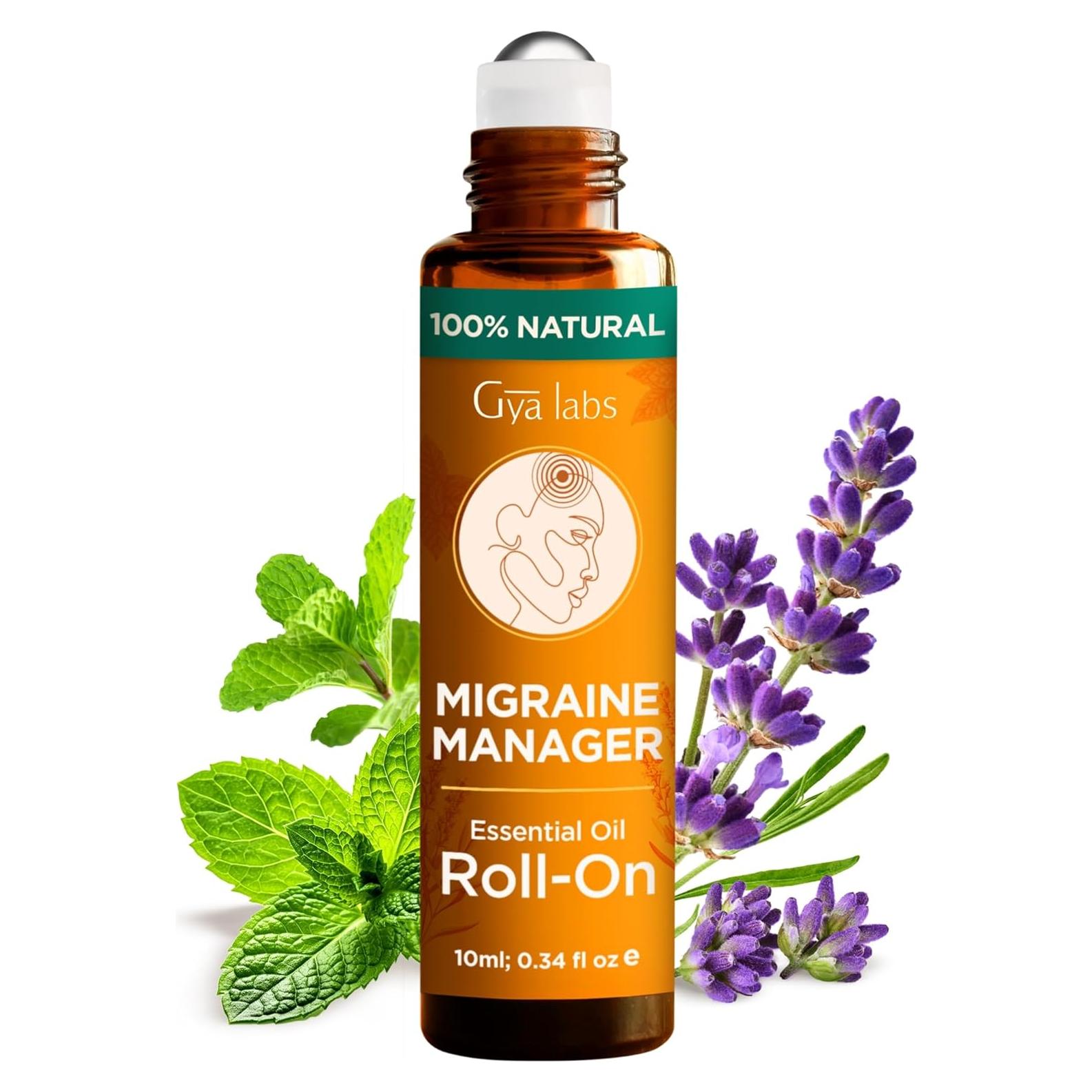 Aceite Esencial Roll-On Gya Labs 10 ml para Migraña y Estrés