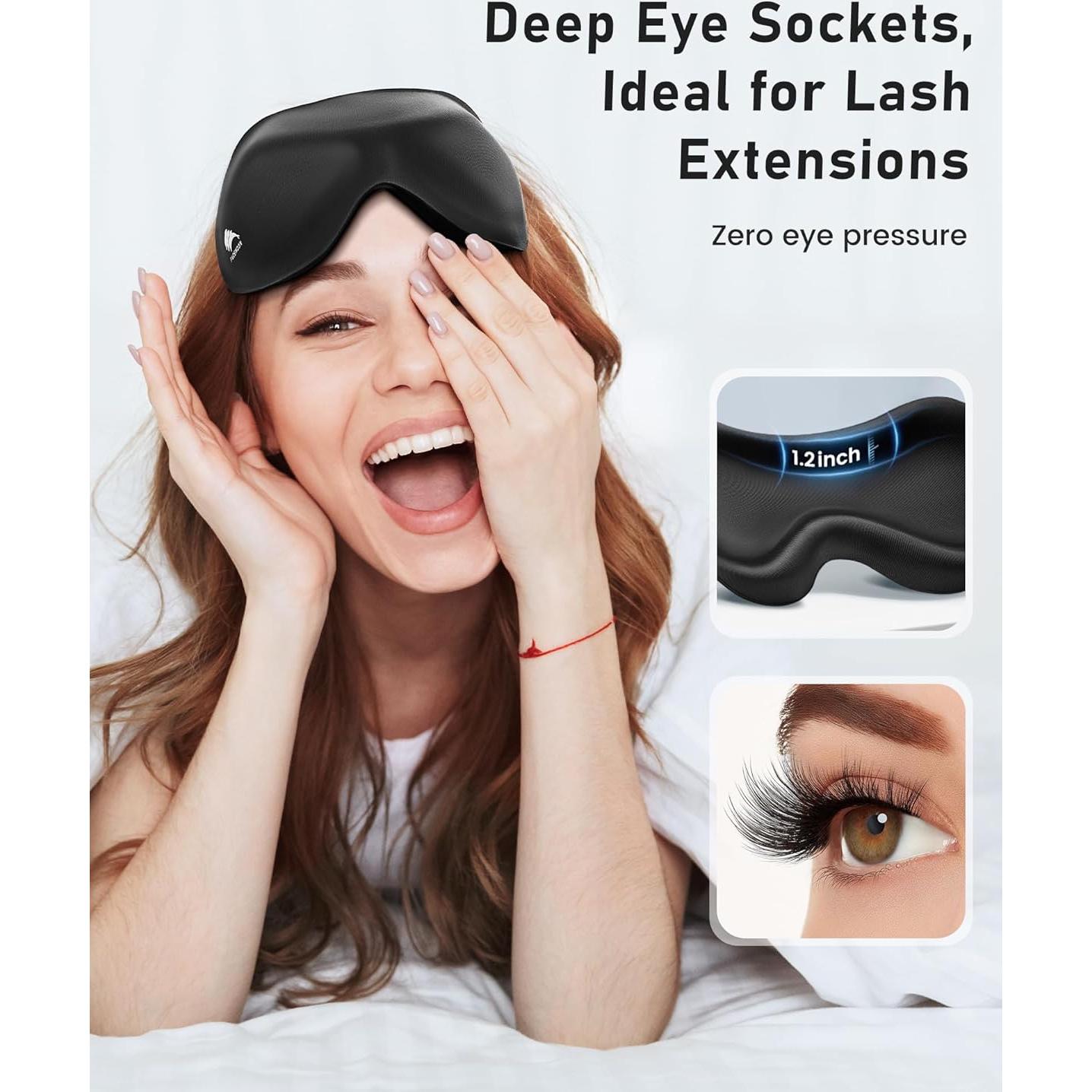 Mascarilla para Ojos FACEMOON 3D Ajustable Lavable Negro