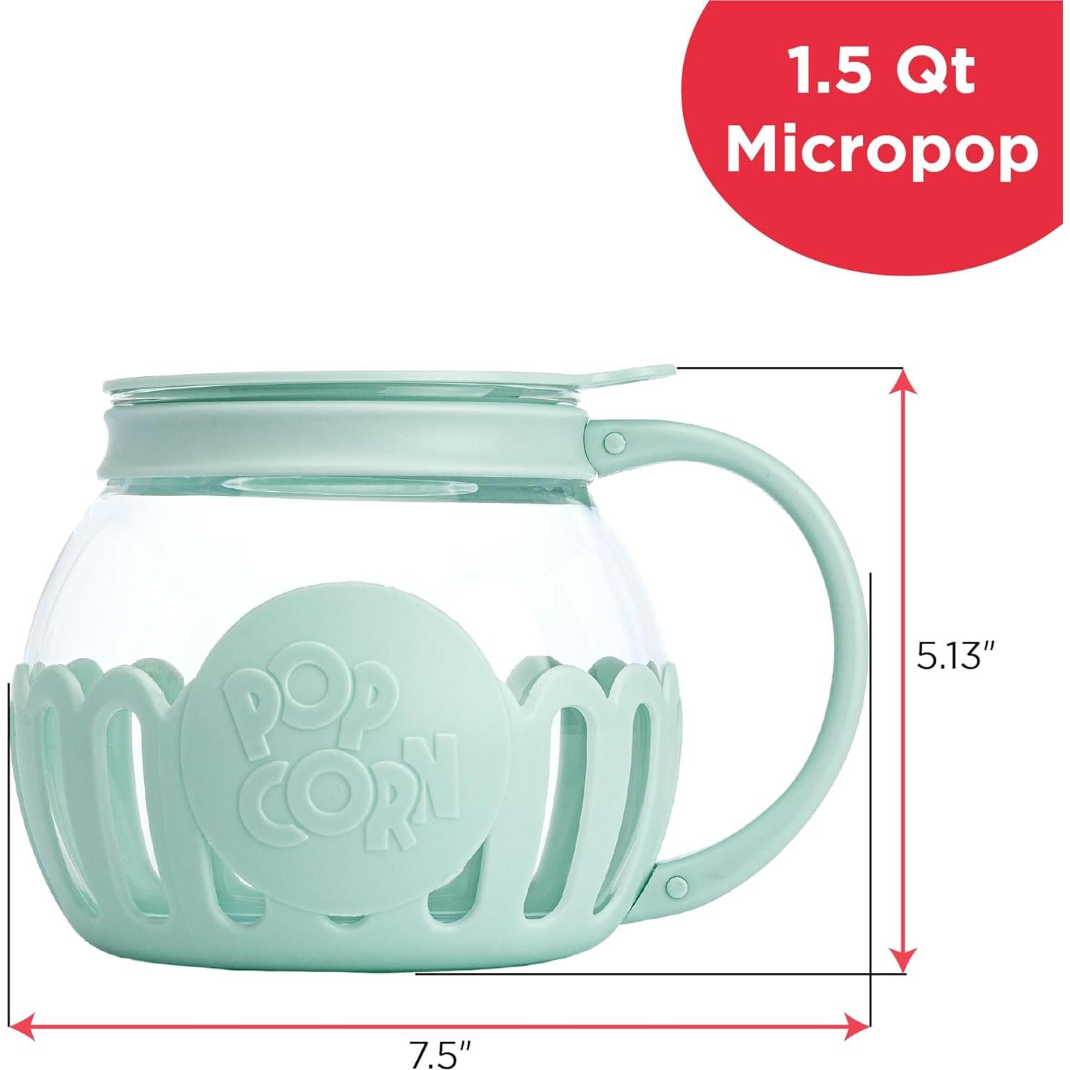 Popper de Palomitas Ecolution 1.5L Vidrio Borosilicato Aqua