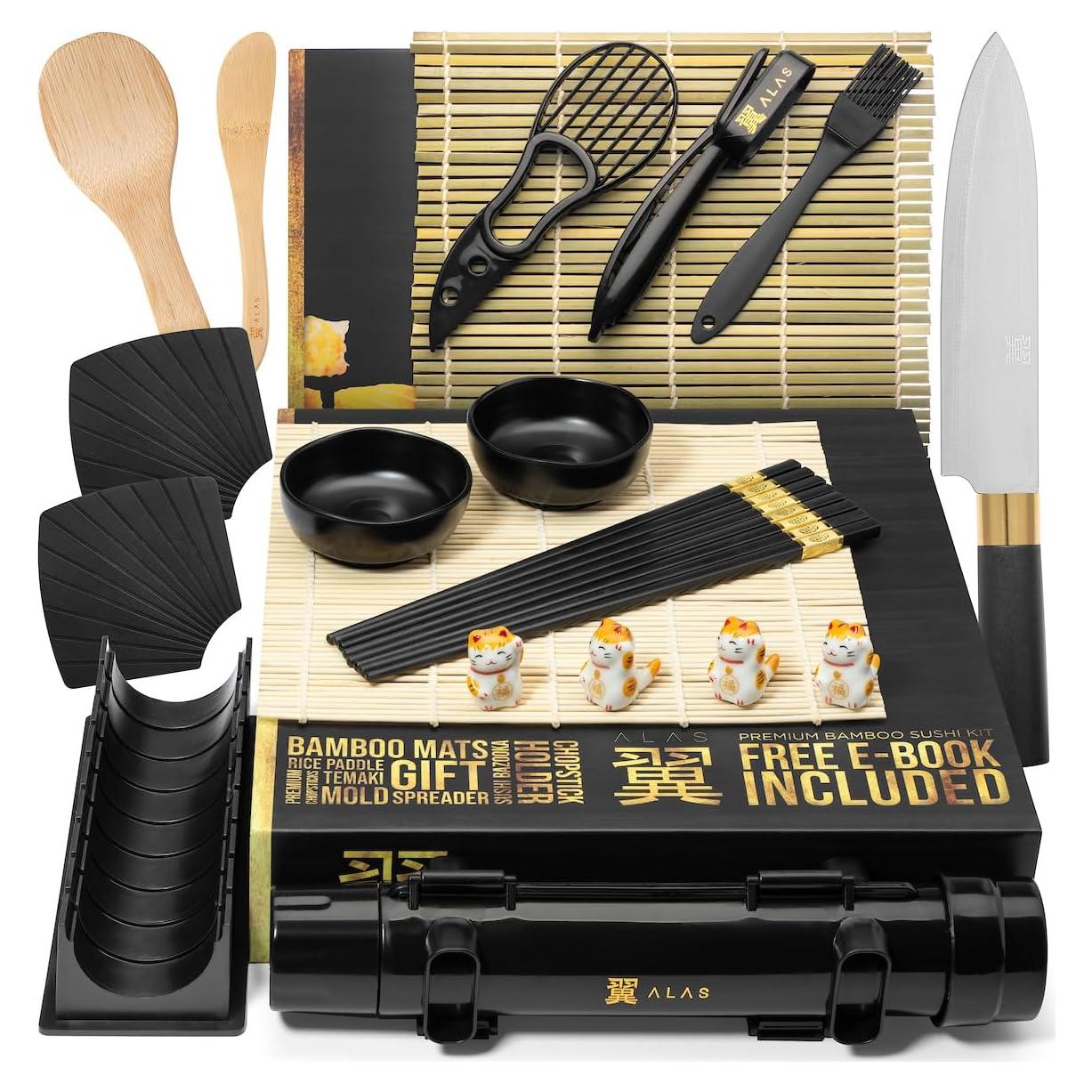 Kit de Hacer Sushi Alas - 26 Piezas para Principiantes y Expertos