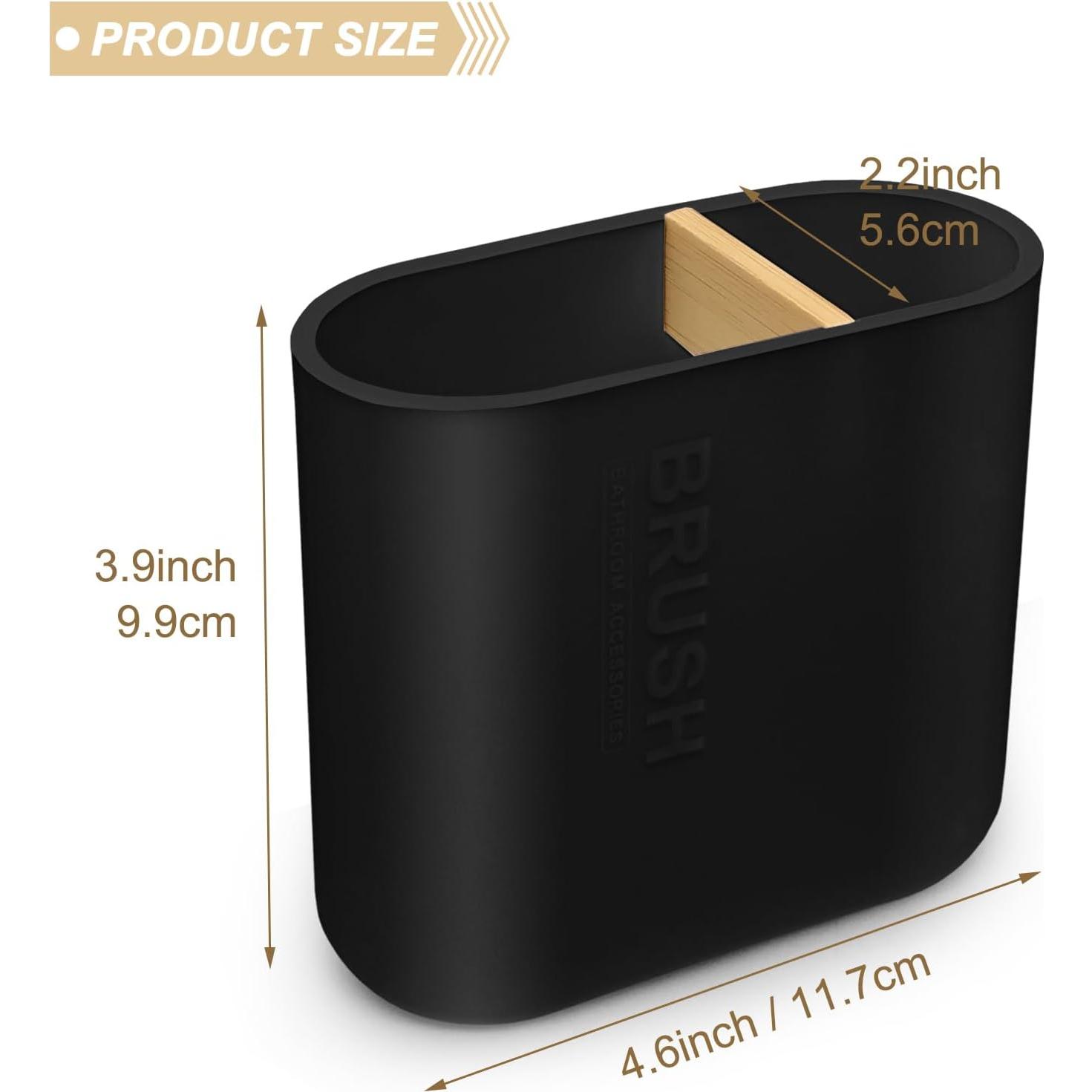 Soporte para Cepillos de Dientes Cerpourt Negro 2 Compartimentos