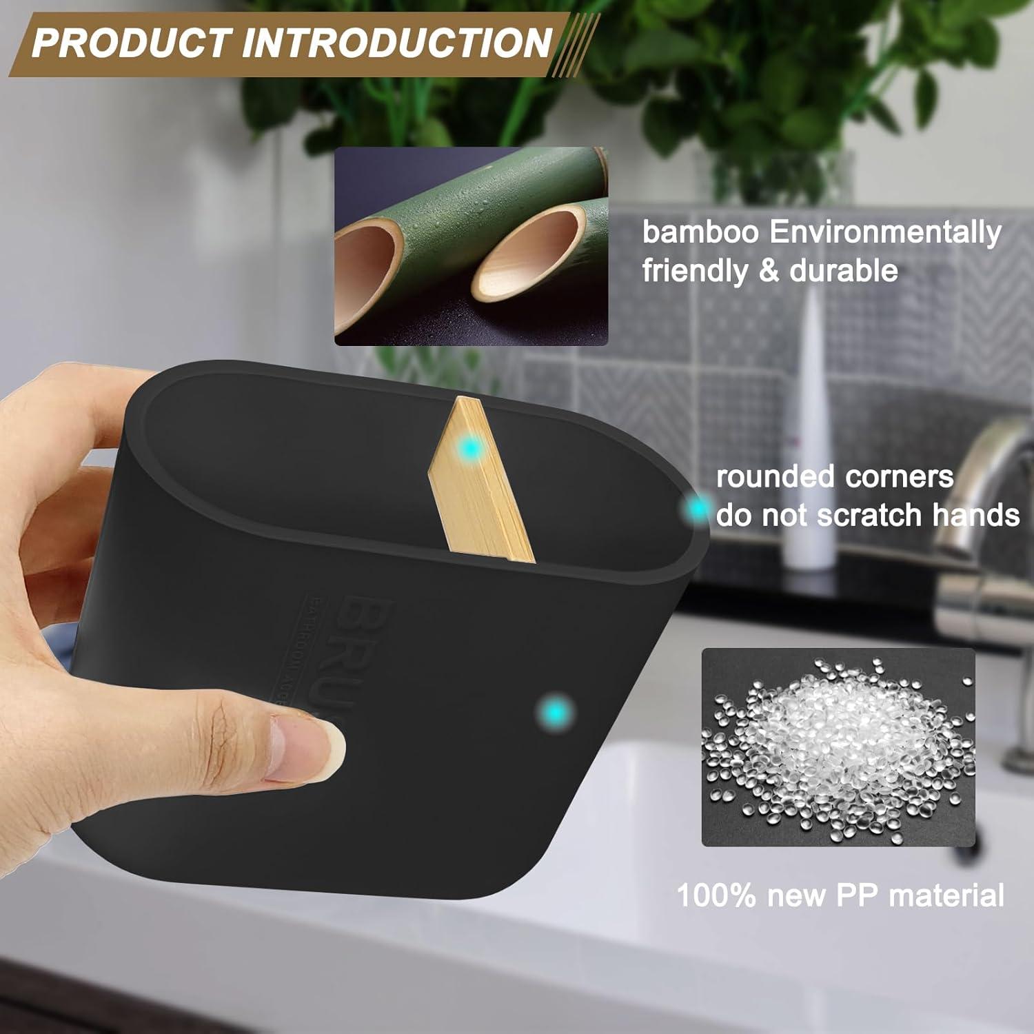 Soporte para Cepillos de Dientes Cerpourt Negro 2 Compartimentos