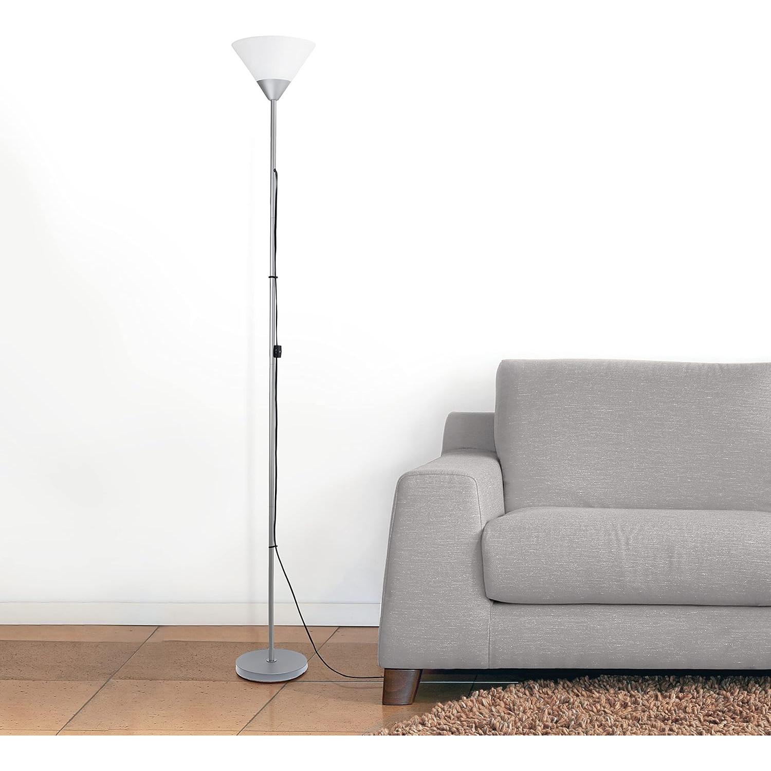 Lámpara de Pie Torchiere Simple Designs LF1011-SLV Plata 1 Luz