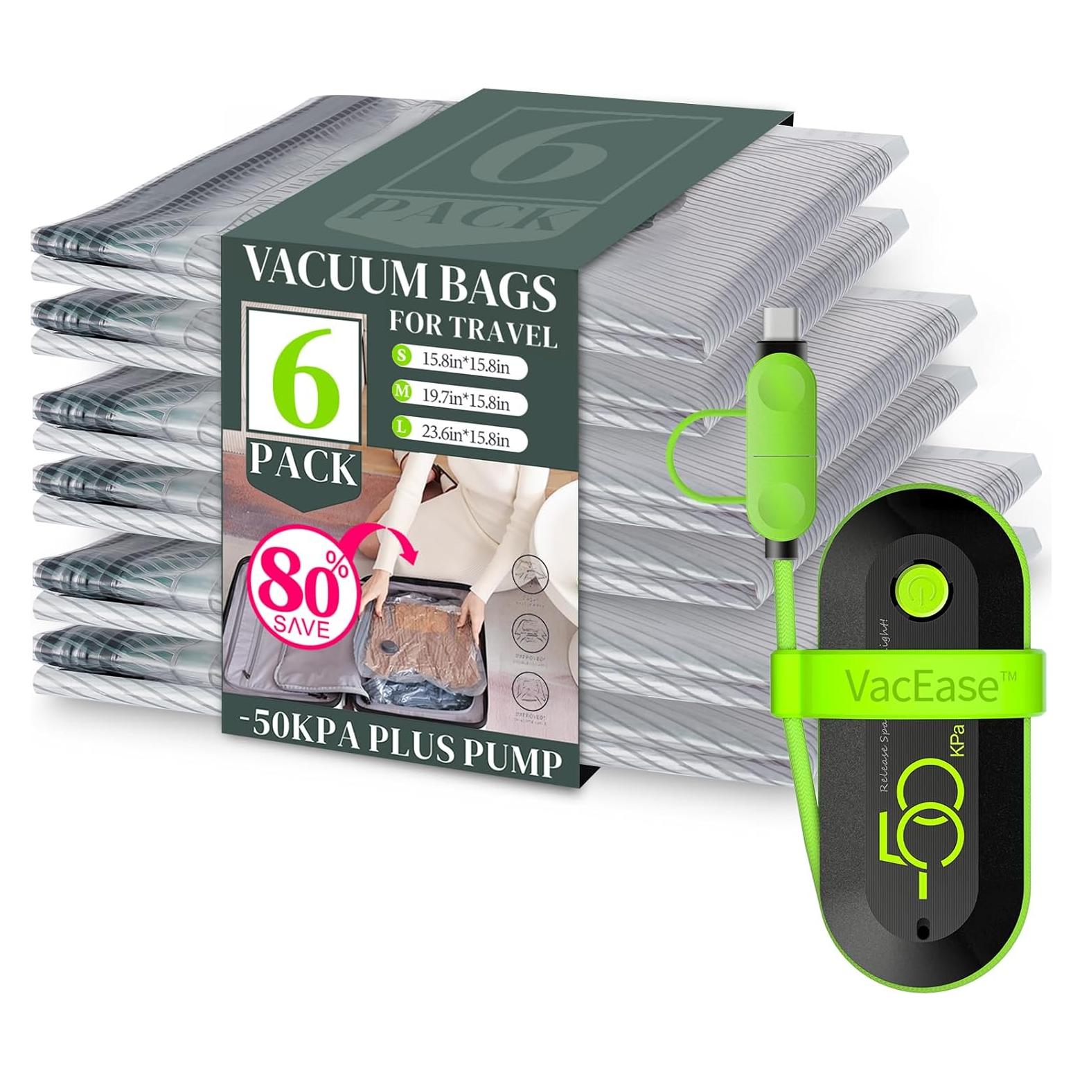 Bolsas de Almacenamiento al Vacío Vacbird 6 Pzas con Bomba USB