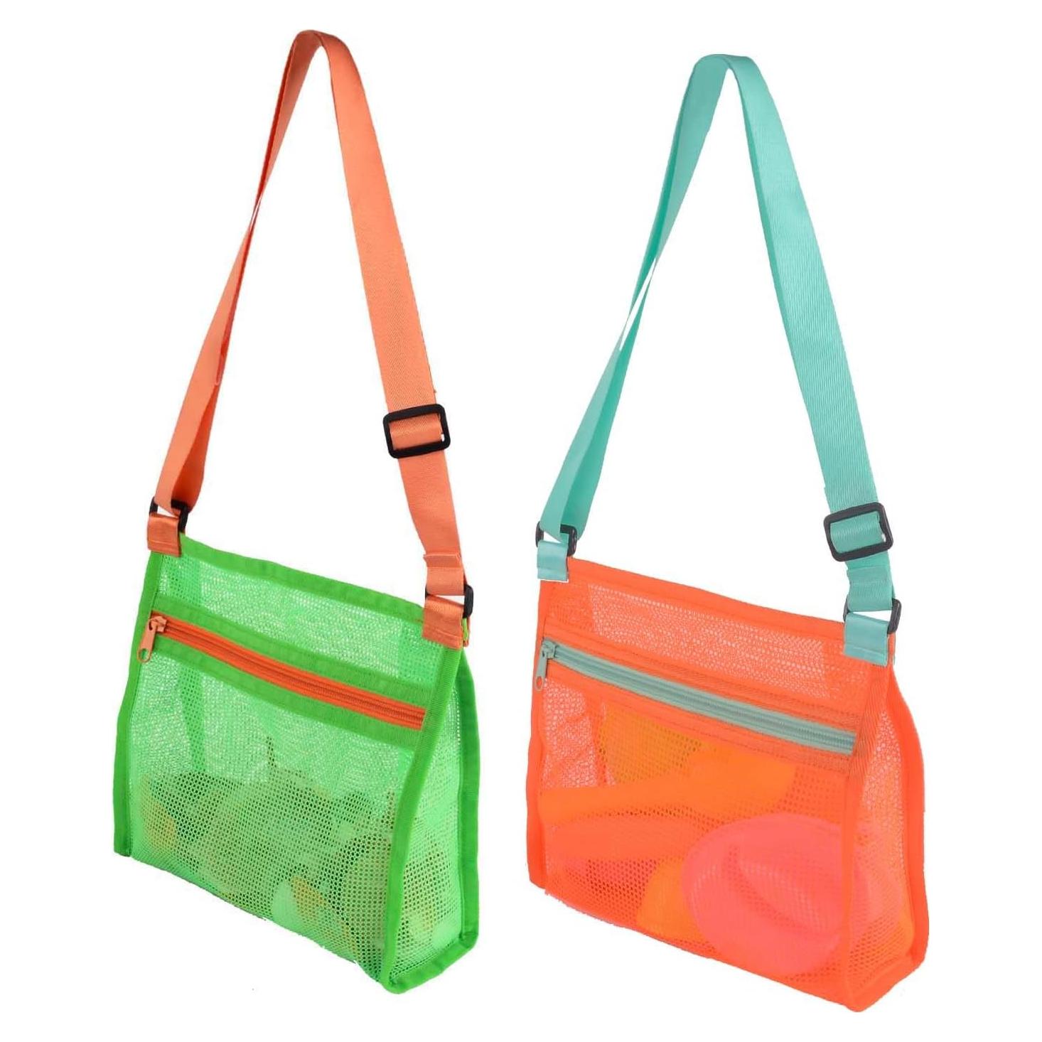 Bolsa de Malla para Recoger Conchas MUYIZI - Niños Naranja/Verde